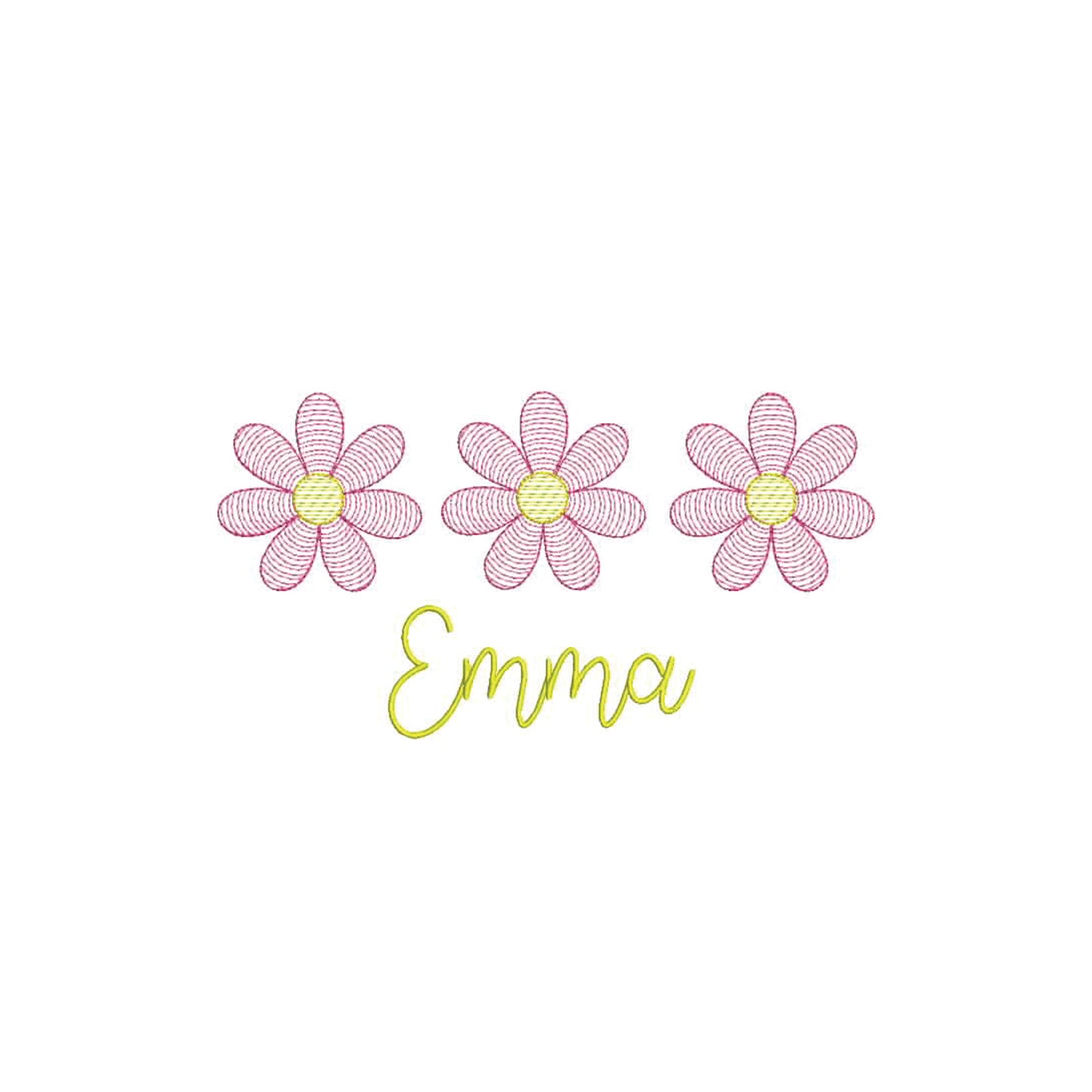 Sketch Fill Triple DAISY Machine Embroidery File- Download- 4 SIZES