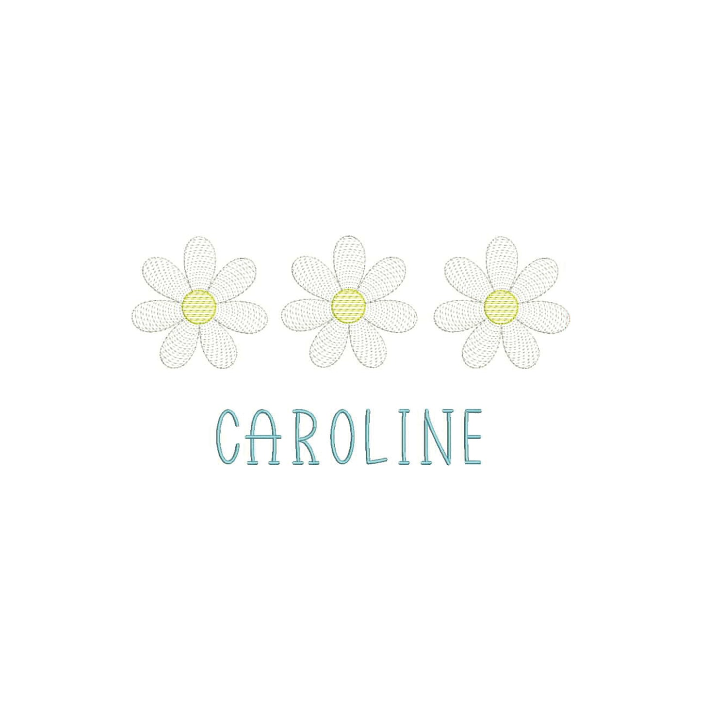 Sketch Fill Triple DAISY Machine Embroidery File- Download- 4 SIZES