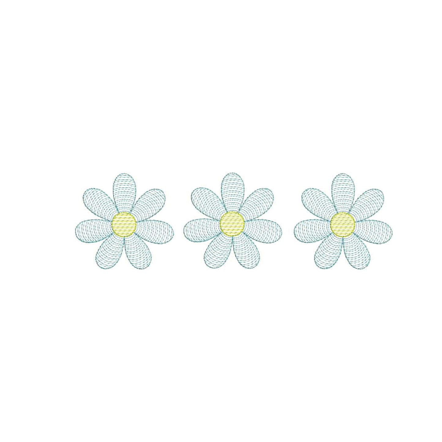 Sketch Fill Triple DAISY Machine Embroidery File- Download- 4 SIZES