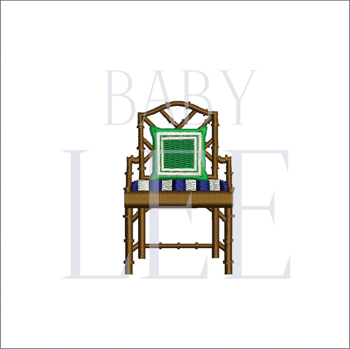 Chinoiserie Decor Chair Machine Embroidery File- Baby Lee Embroidery Design-Download- 3 SIZES