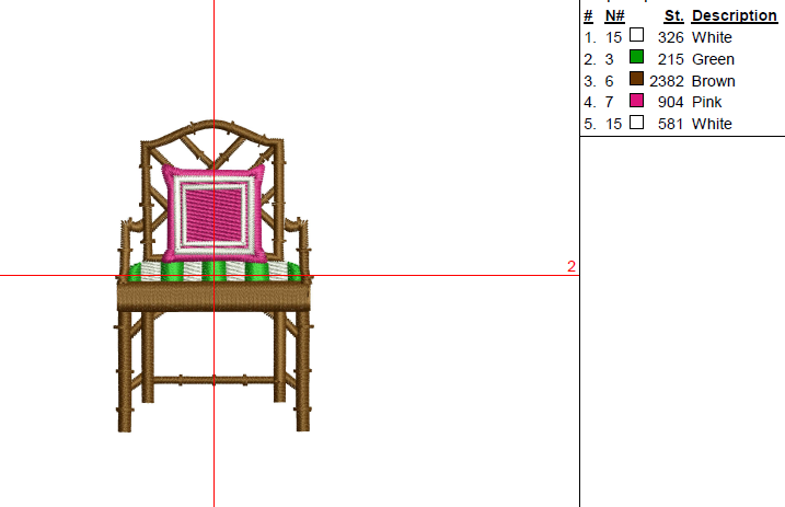 Chinoiserie Decor Chair Machine Embroidery File- Baby Lee Embroidery Design-Download- 3 SIZES
