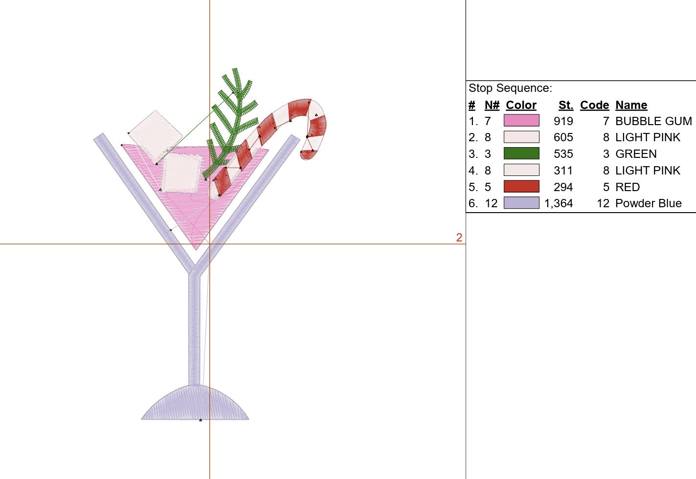 Christmas Holidays Martini with Candy Cane Digital Machine Embroidery File- Download- 3 SIZE