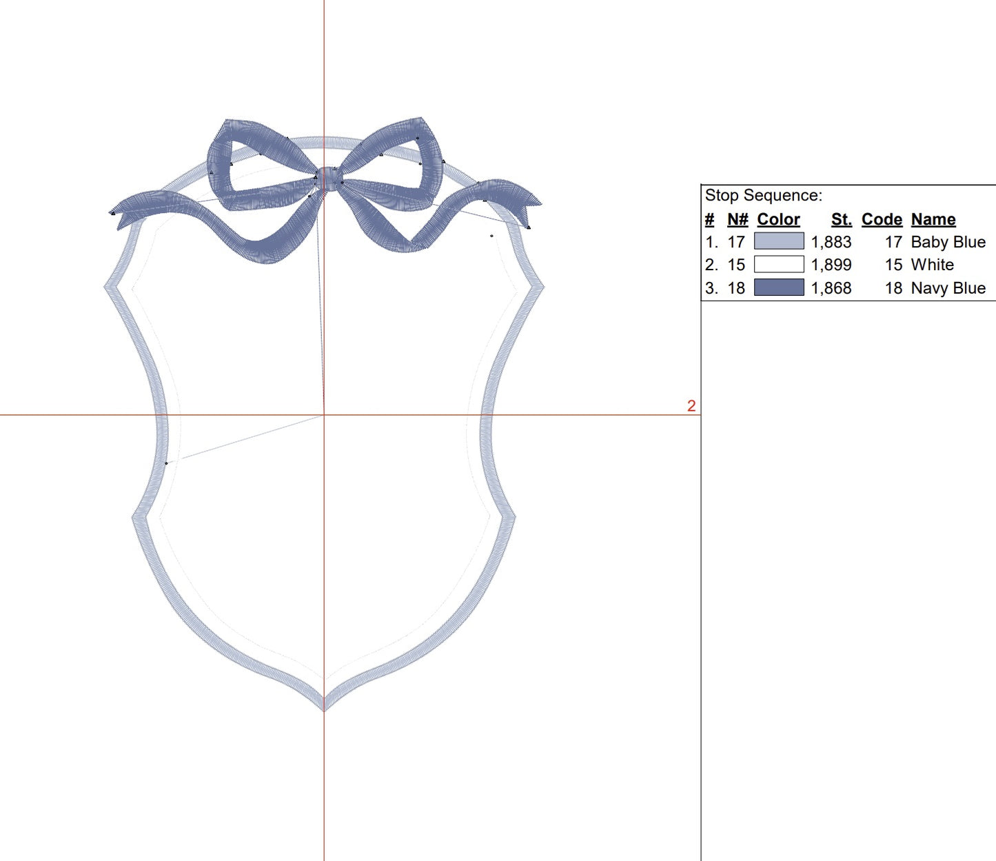 Minimal Vintage Crest with Flowy Bow Digital Machine Embroidery File- Download- 5 SIZES