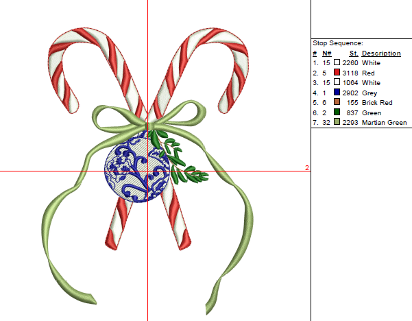 Chinoiserie Christmas Candy Cane Digital Machine Embroidery File- Baby Lee Digital Design- 1 SIZE