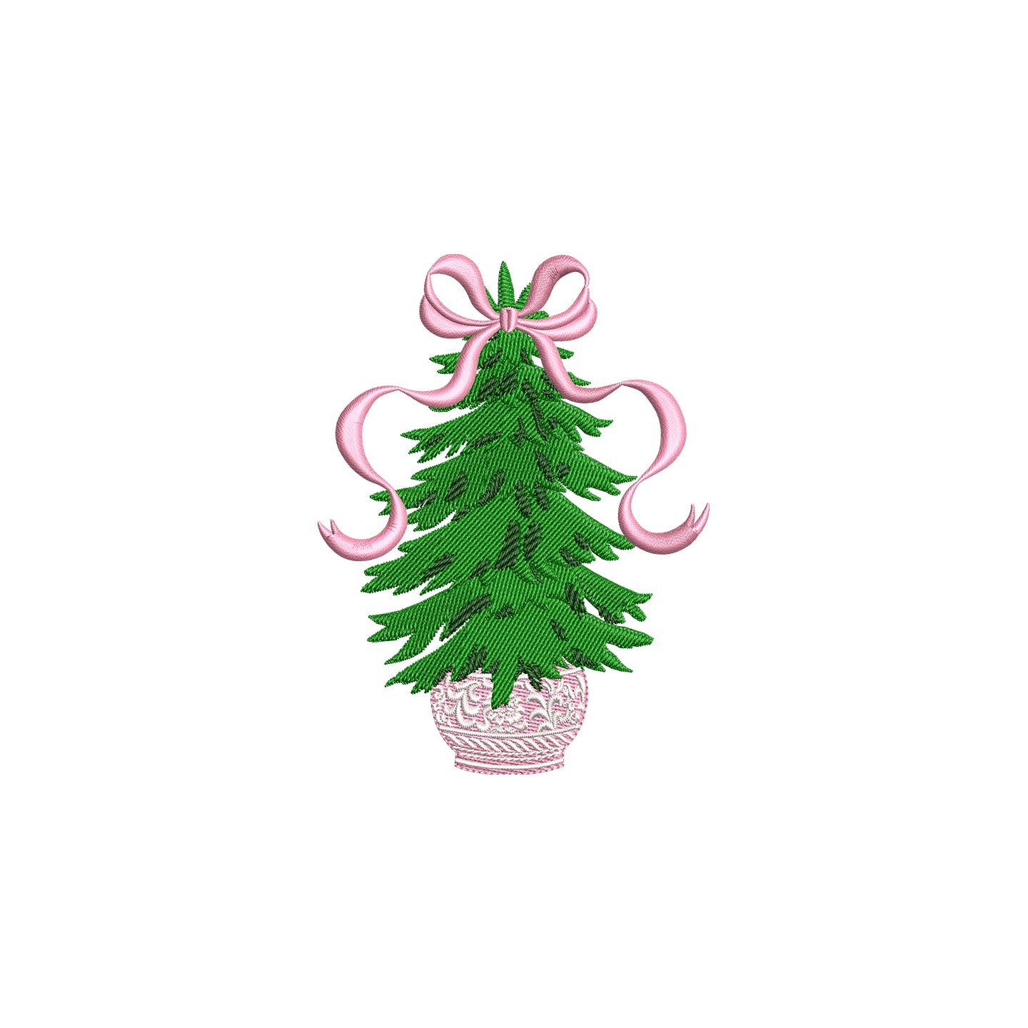 Chinoiserie Christmas Tree Digital Machine Embroidery File- Download - 5 SIZES