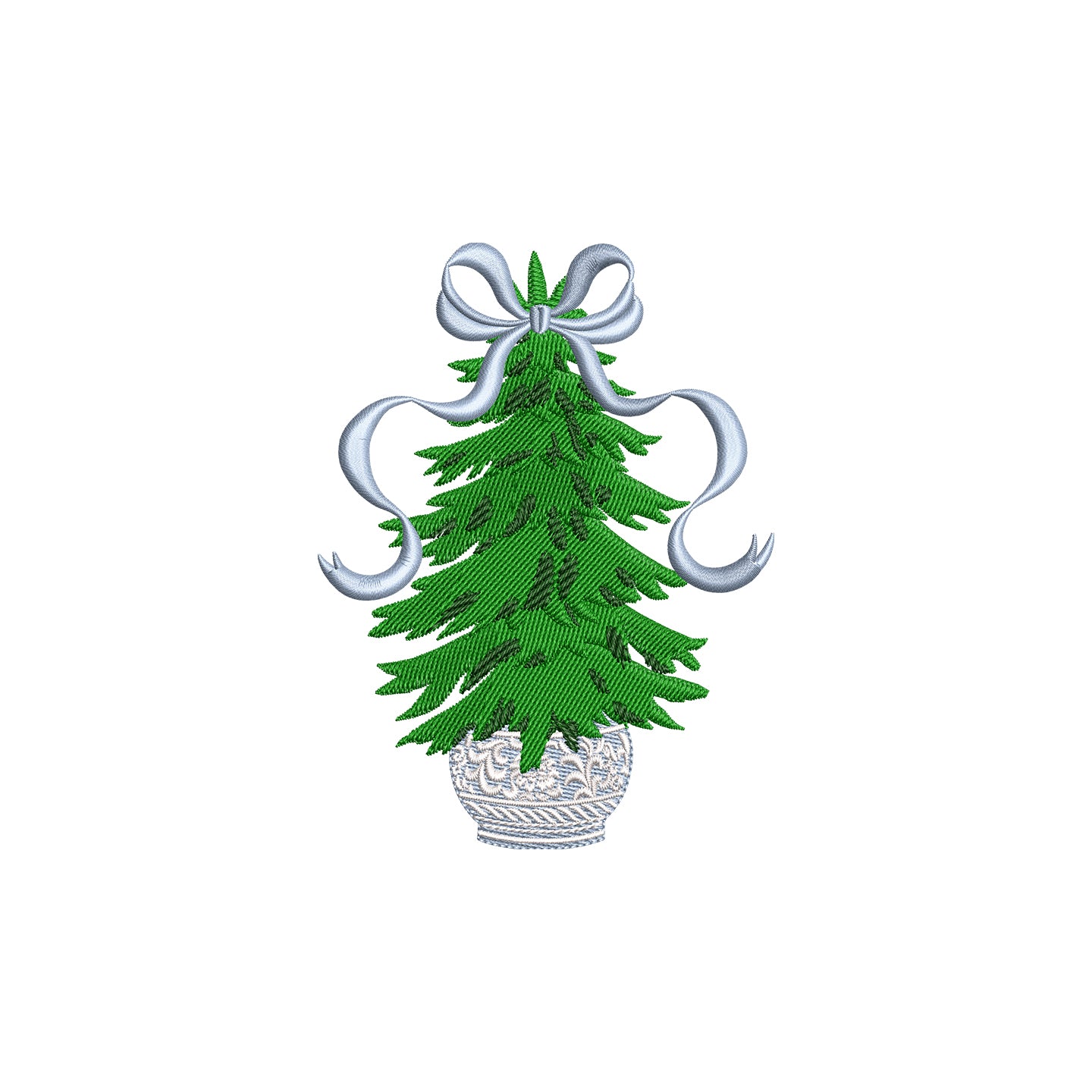 Chinoiserie Christmas Tree Digital Machine Embroidery File- Download - 5 SIZES