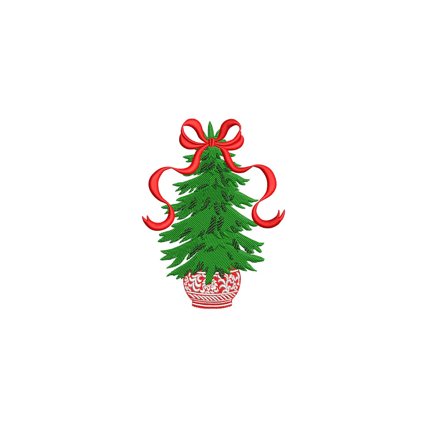 Chinoiserie Christmas Tree Digital Machine Embroidery File- Download - 5 SIZES