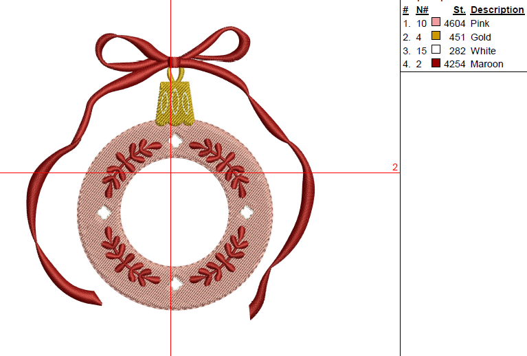Folk Art Ornament for Monogram- Digital Machine Embroidery File- Baby Lee Digital Design-4 SIZE