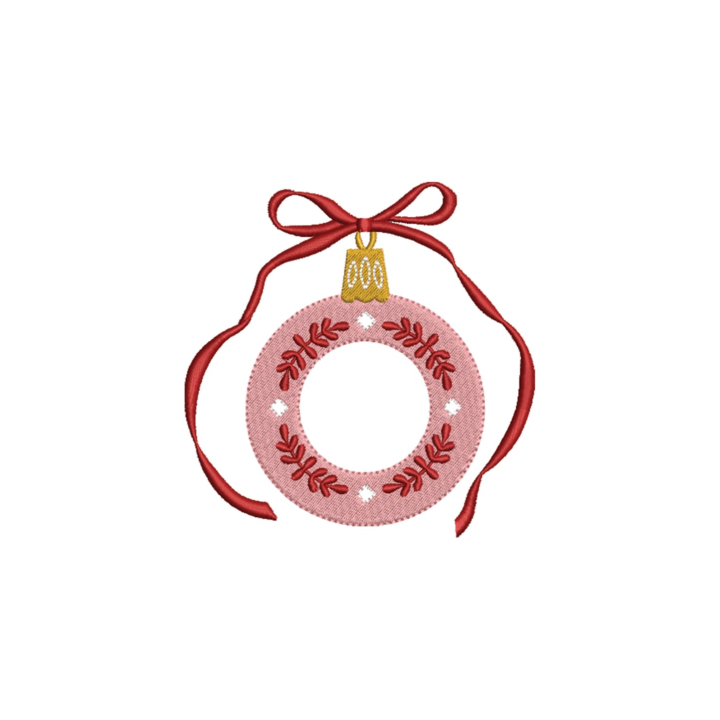 Folk Art Ornament for Monogram- Digital Machine Embroidery File- Baby Lee Digital Design-4 SIZE