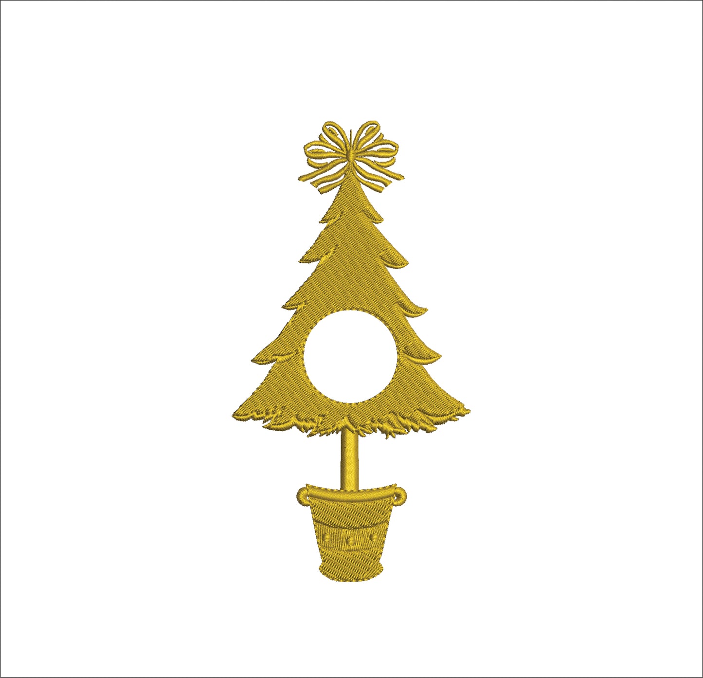 Chinoiserie Christmas Tree in Vase Digital Machine Embroidery File- 3 SIZES