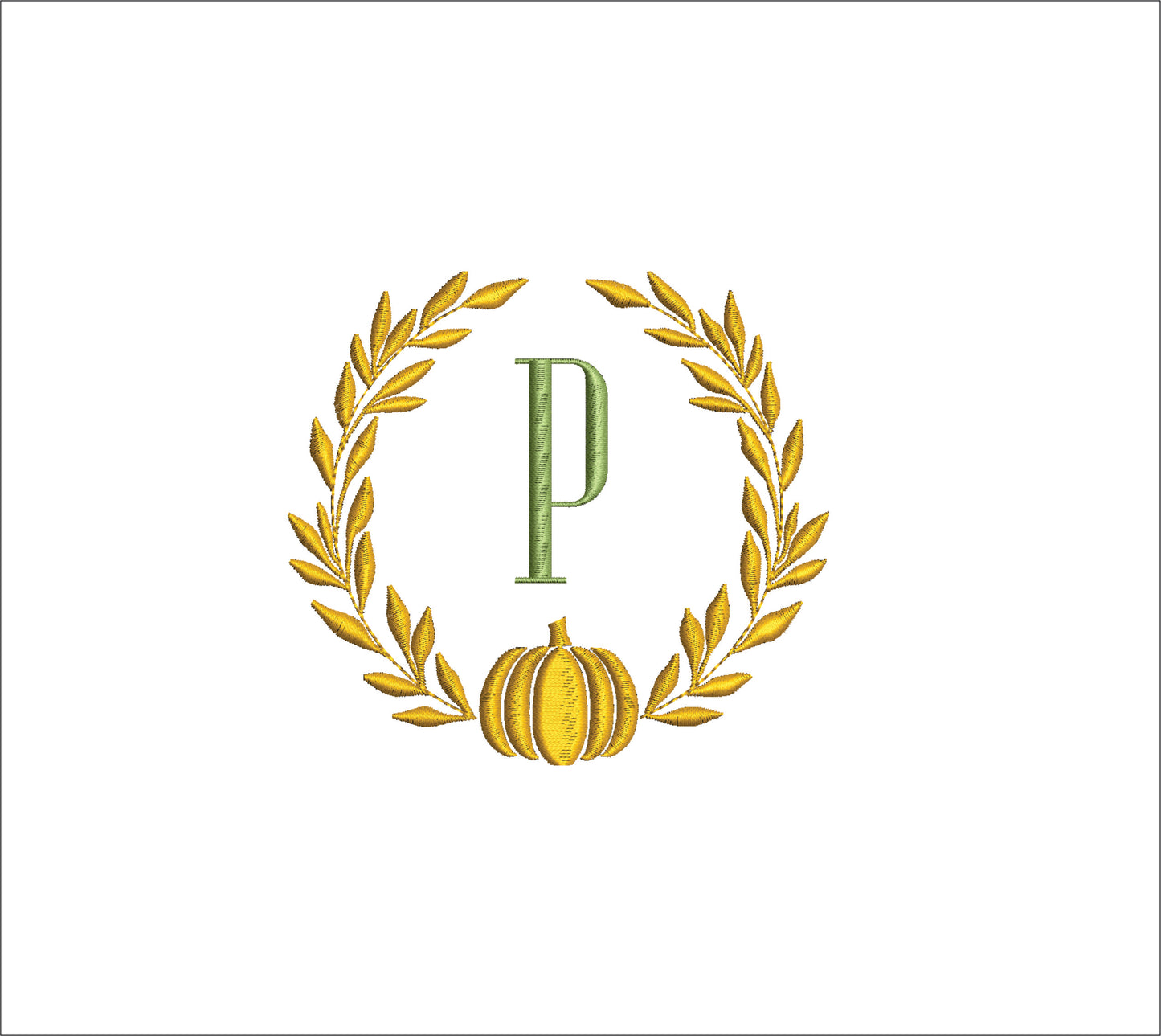 Pumpkin Fall Wreath Digital Machine Embroidery File Download- 5 sizes