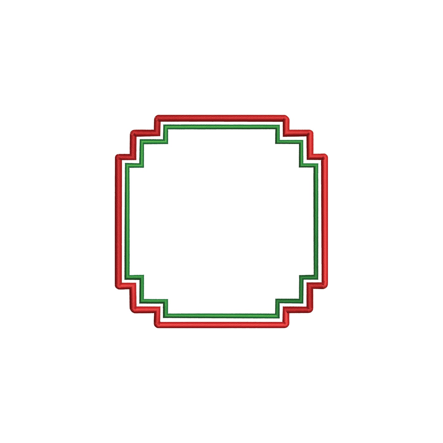 Minimalist Art Deco Double Frame Digital Machine Embroidery File- Instant Download- Baby Lee Digital Design-5 SIZES