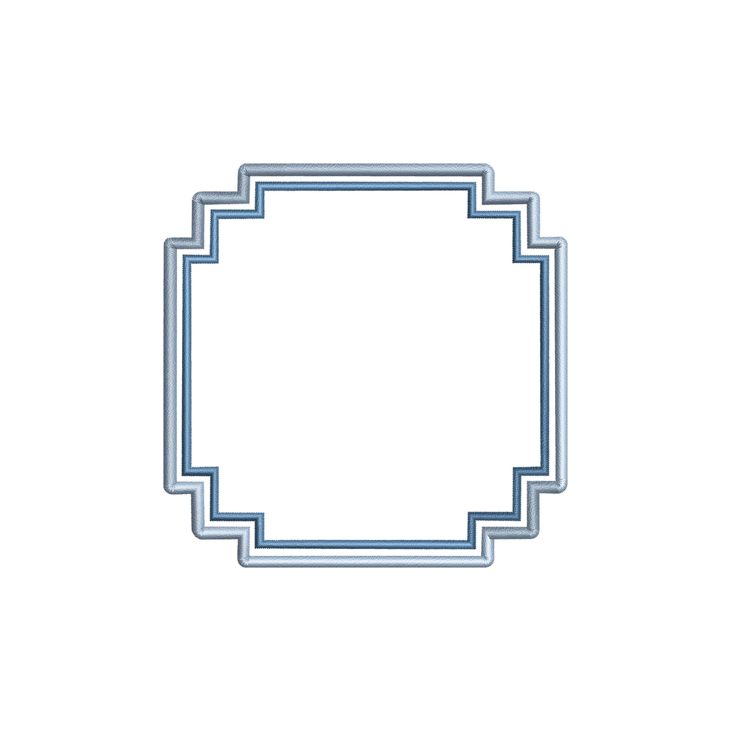 Minimalist Art Deco Double Frame Digital Machine Embroidery File- Instant Download- Baby Lee Digital Design-5 SIZES