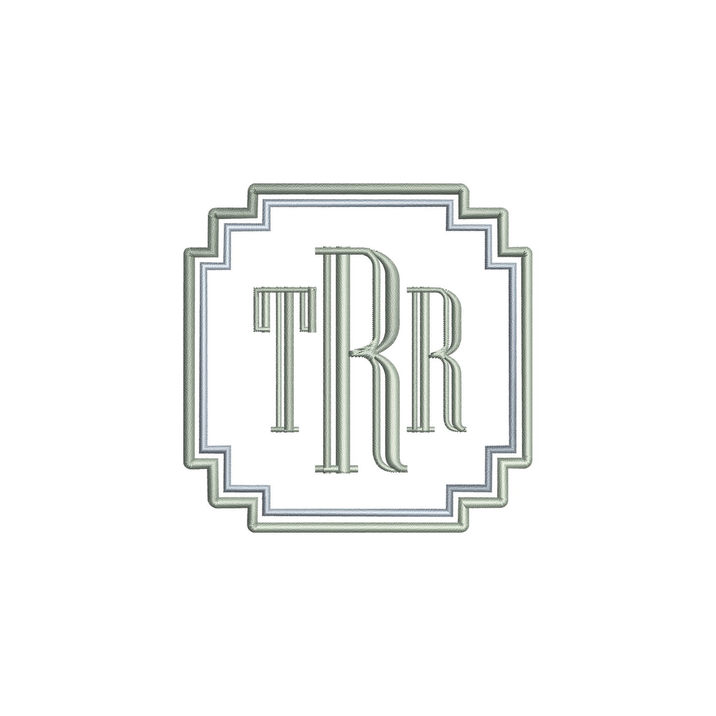 Minimalist Art Deco Double Frame Digital Machine Embroidery File- Instant Download- Baby Lee Digital Design-5 SIZES