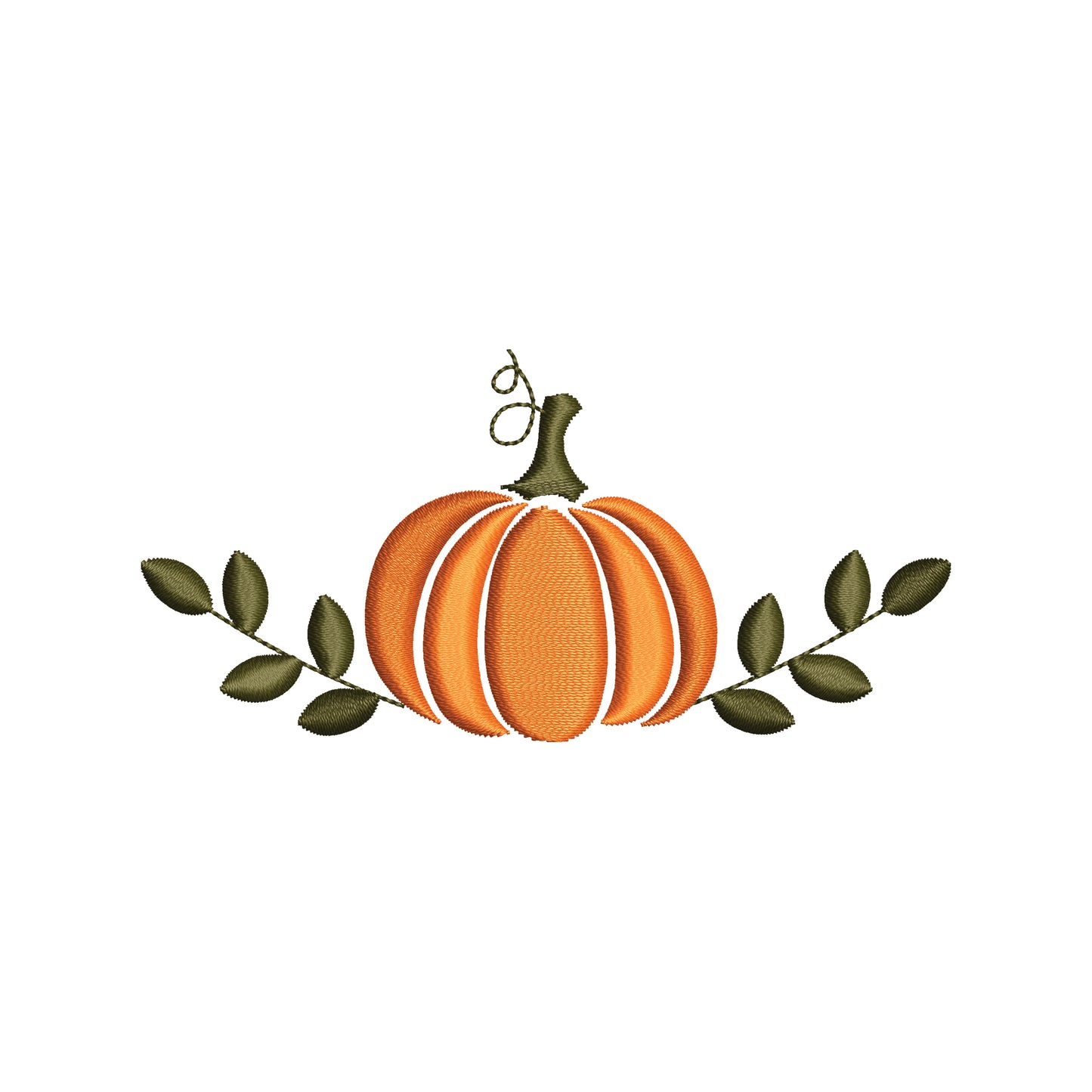 Fall Pumpkin with Leaves Machine Embroidery File- Baby Lee Embroidery Design-Instant Download