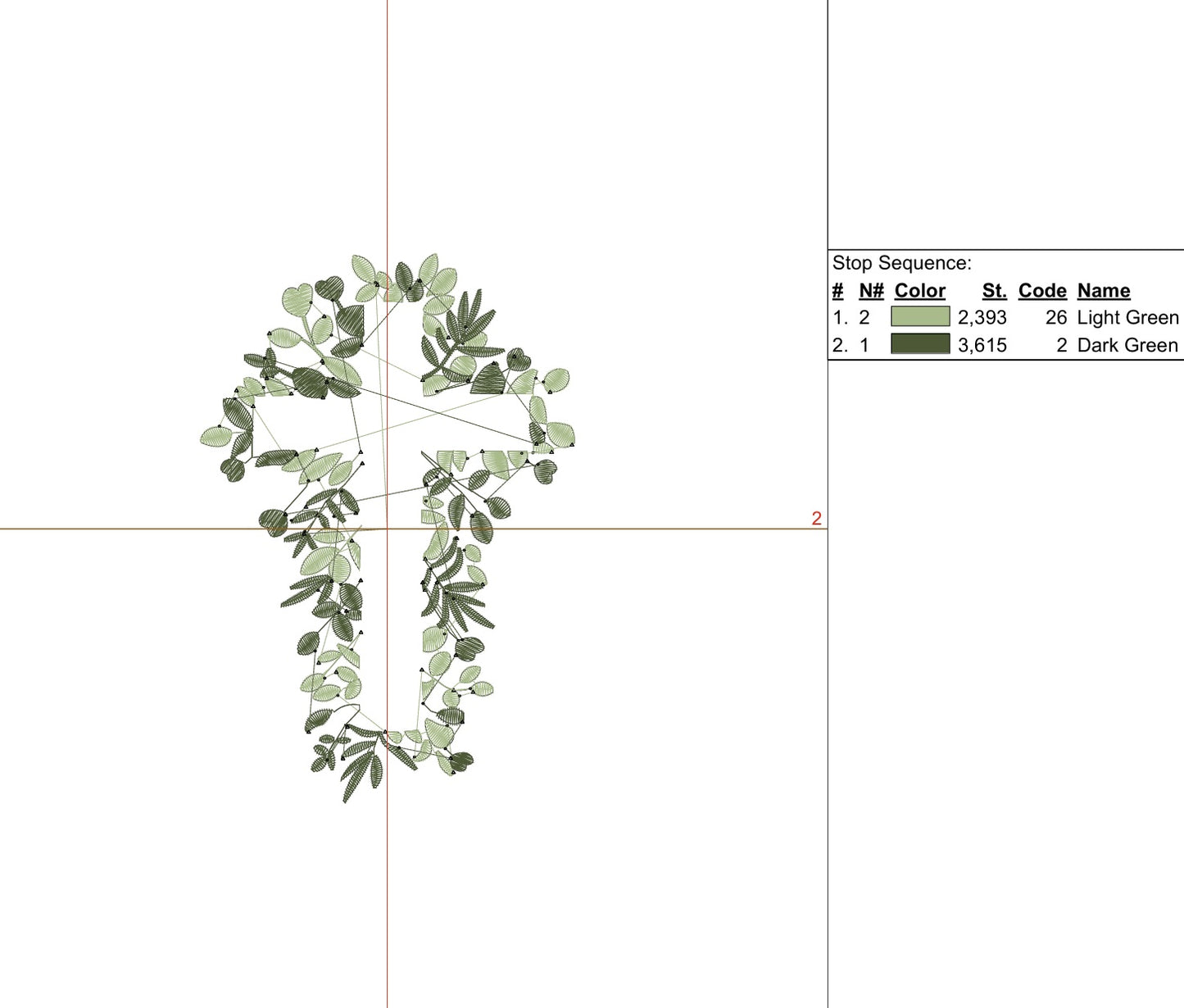 Religious Cross with Flowers and Foliage Digital Machine Embroidery File- Download-6 SIZES