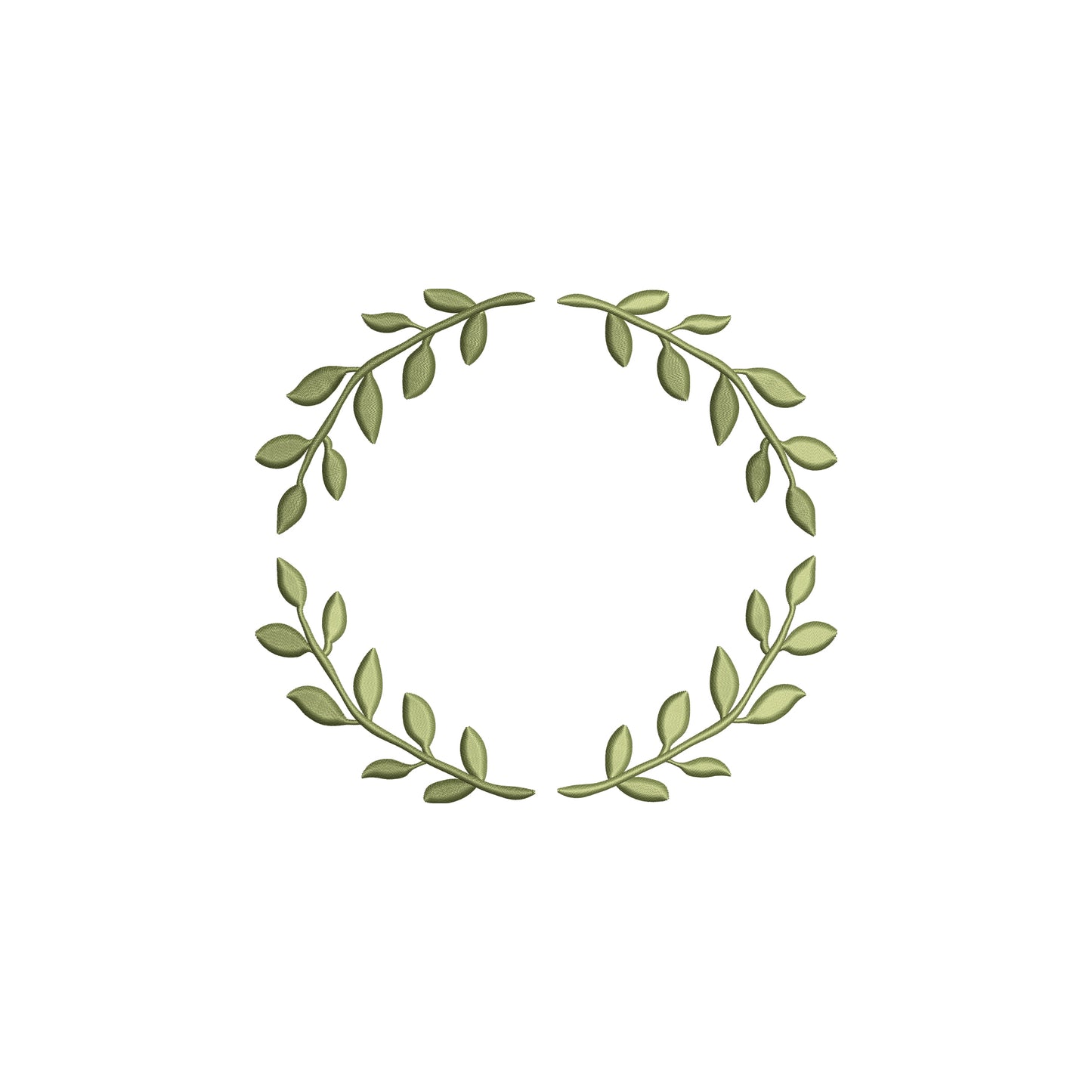 Minimal Leaf Frame Wreath Digital Machine Embroidery File- Download- 5 SIZES