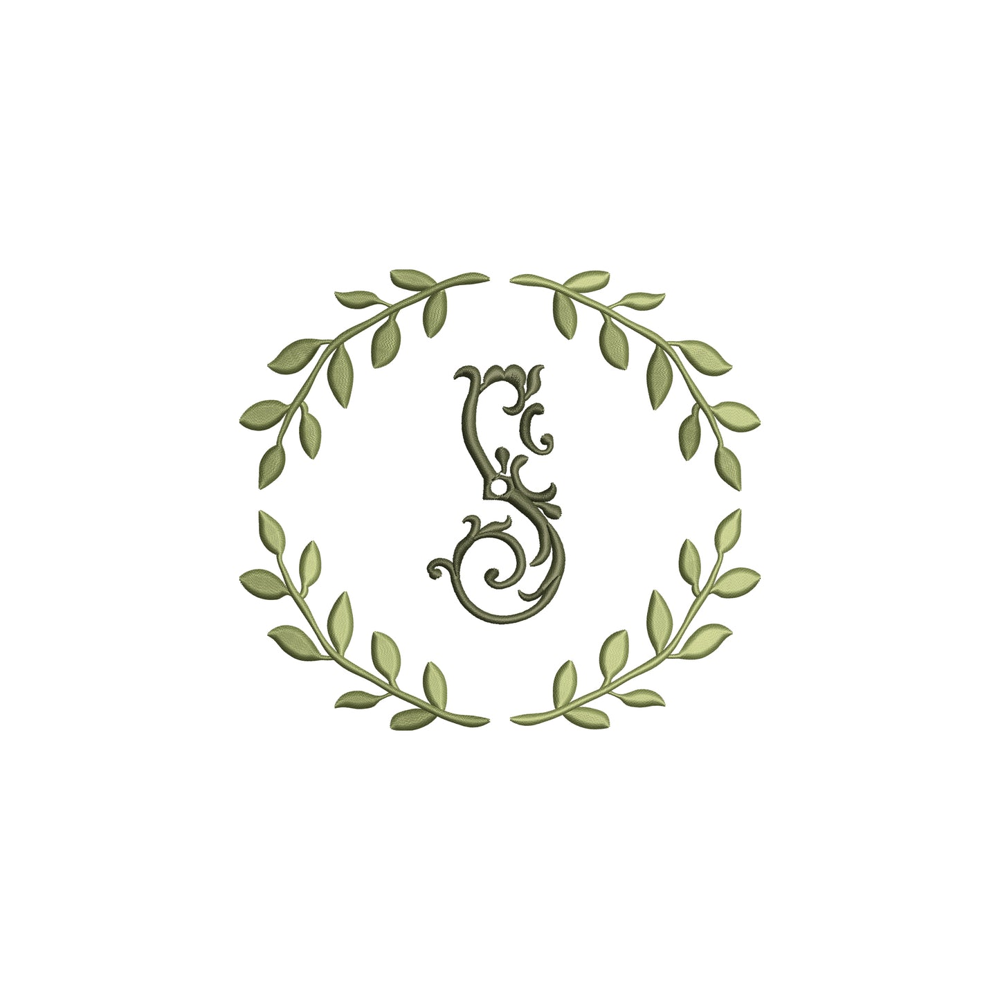 Minimal Leaf Frame Wreath Digital Machine Embroidery File- Download- 5 SIZES