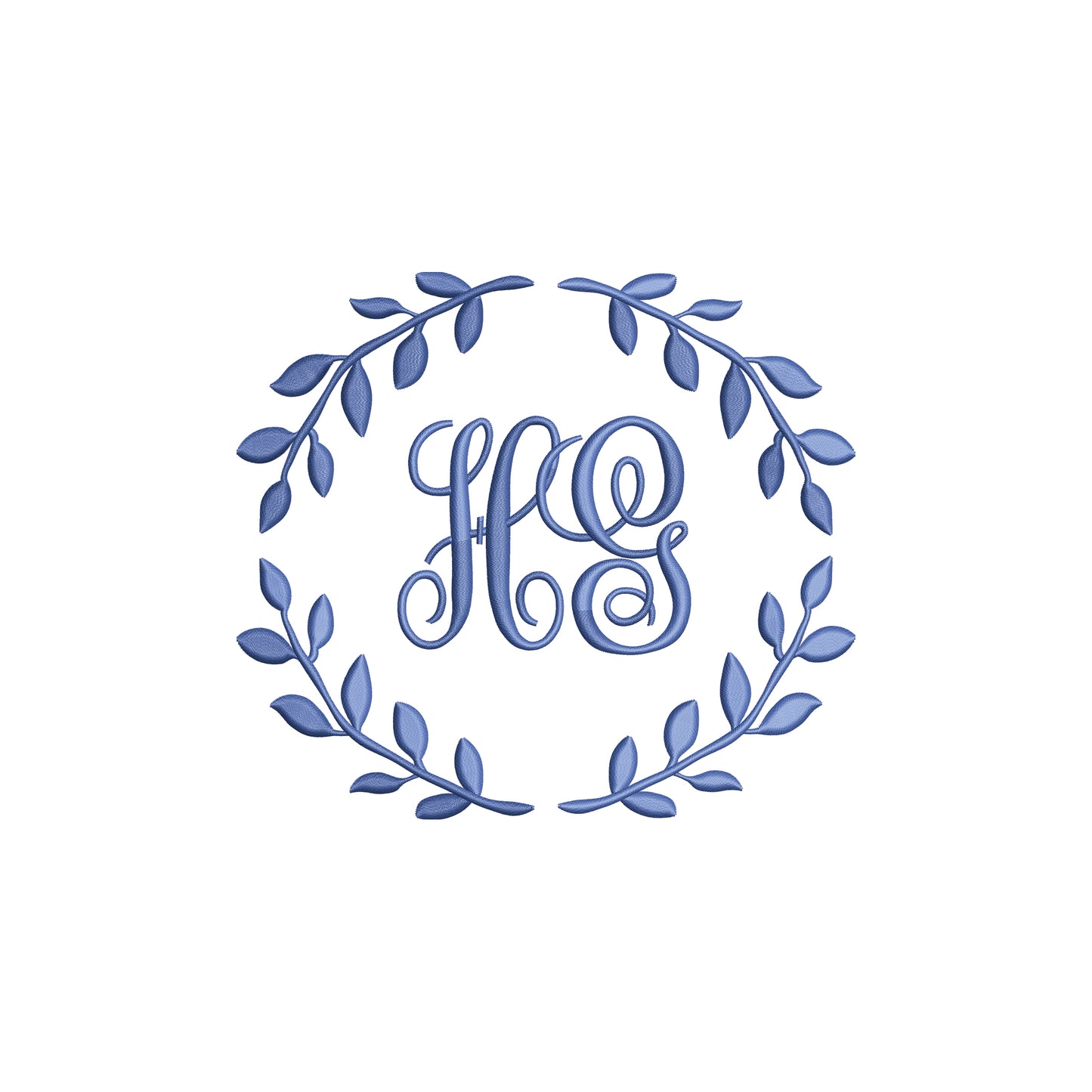 Minimal Leaf Frame Wreath Digital Machine Embroidery File- Download- 5 SIZES