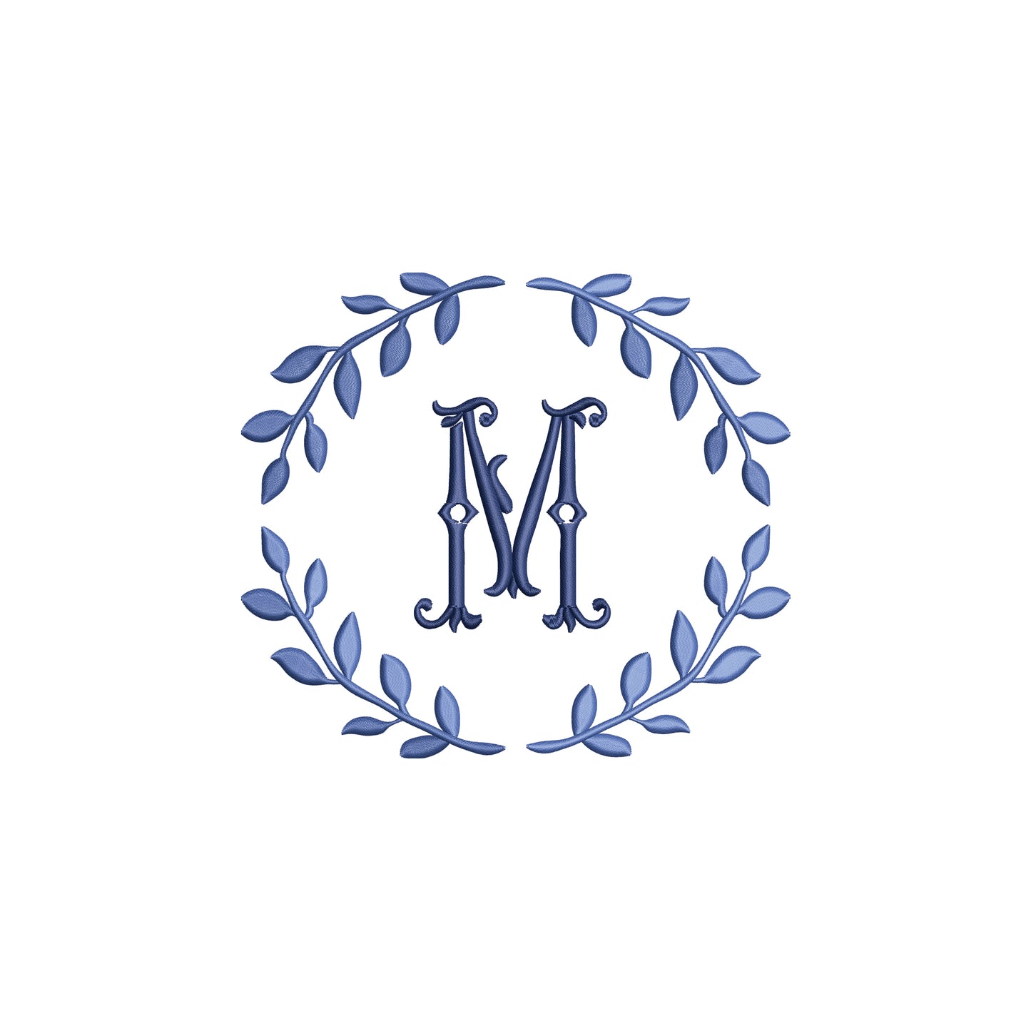 Minimal Leaf Frame Wreath Digital Machine Embroidery File- Download- 5 SIZES
