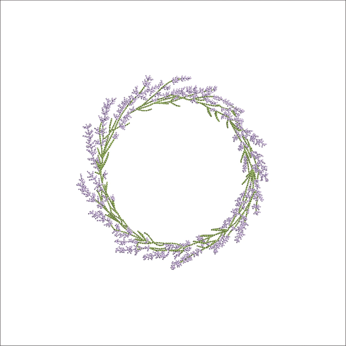 Spring Floral Lavender Wreath Digital Machine Embroidery File- Download-3 SIZES