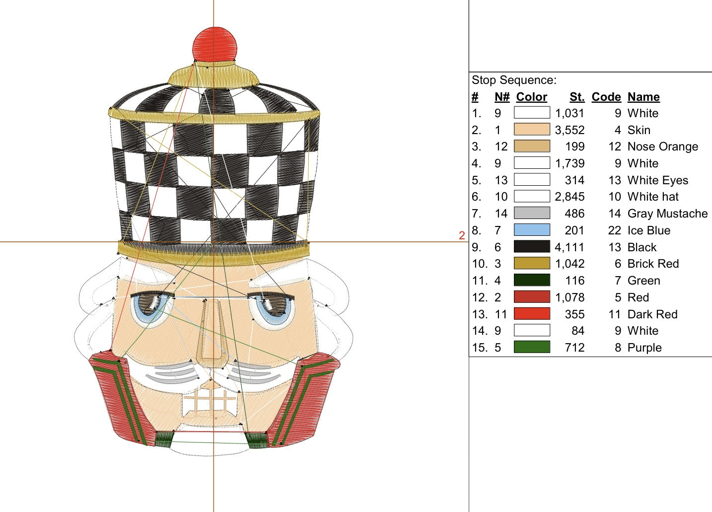 Christmas Nutcracker Head Machine Embroidery File- Downloard- 3 SIZES