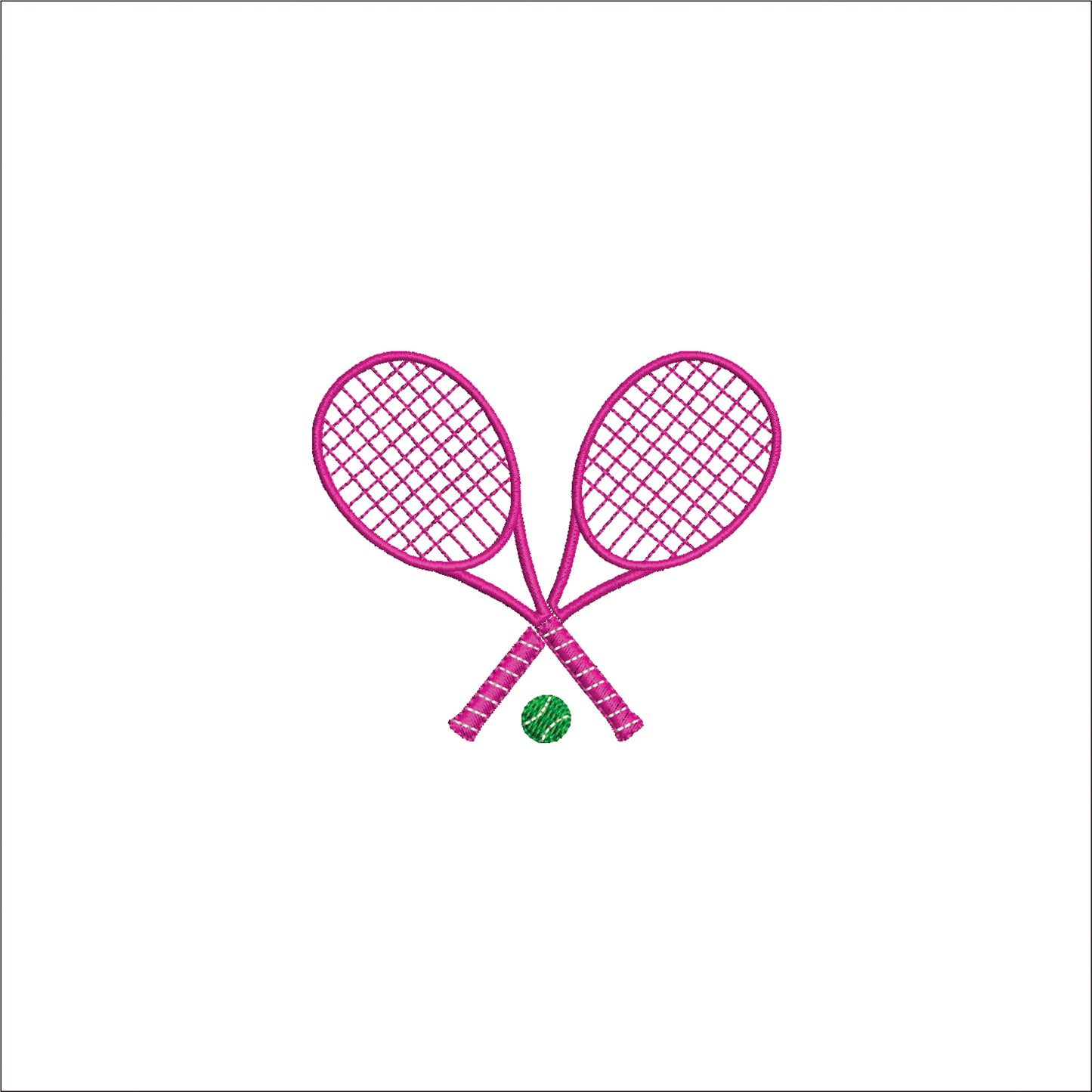 Tennis Racquets with ball Digital Embroidery File- Download- 3 SIZES