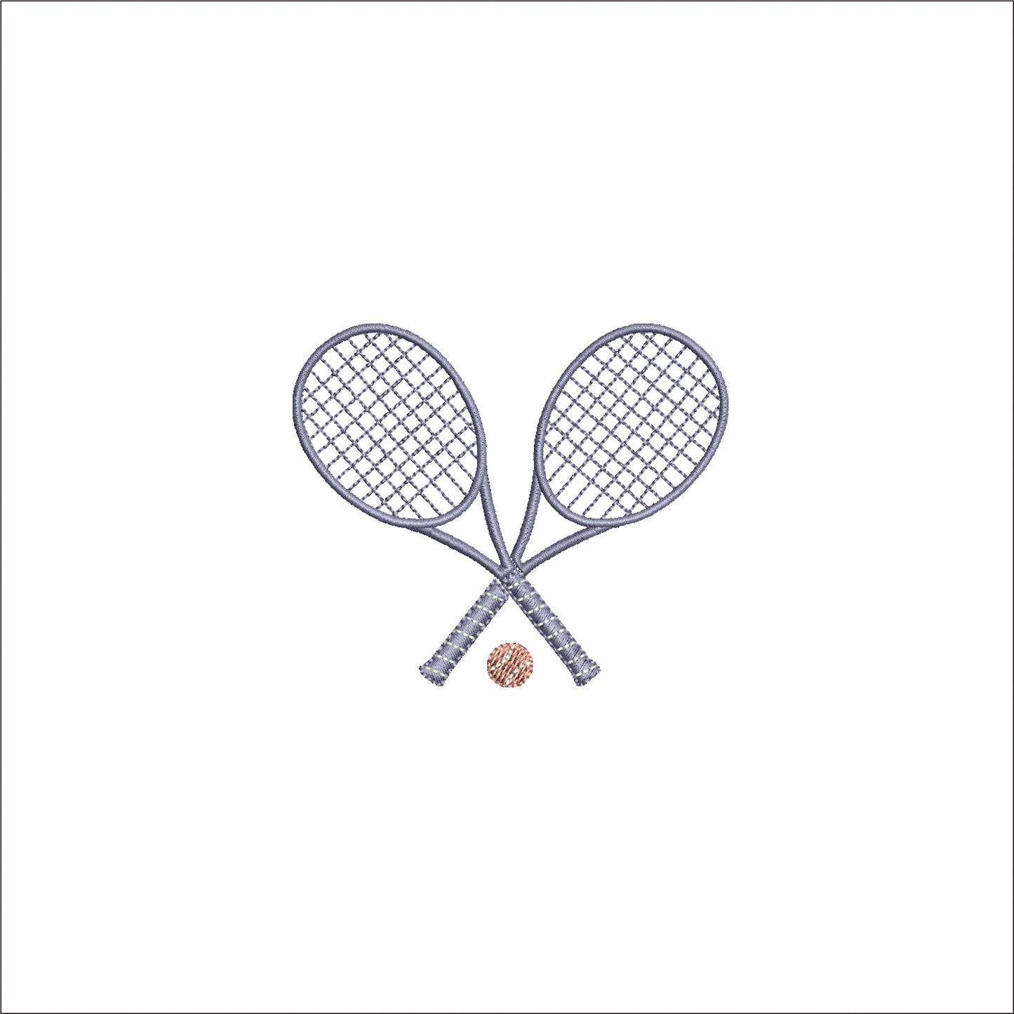 Tennis Racquets with ball Digital Embroidery File- Download- 3 SIZES