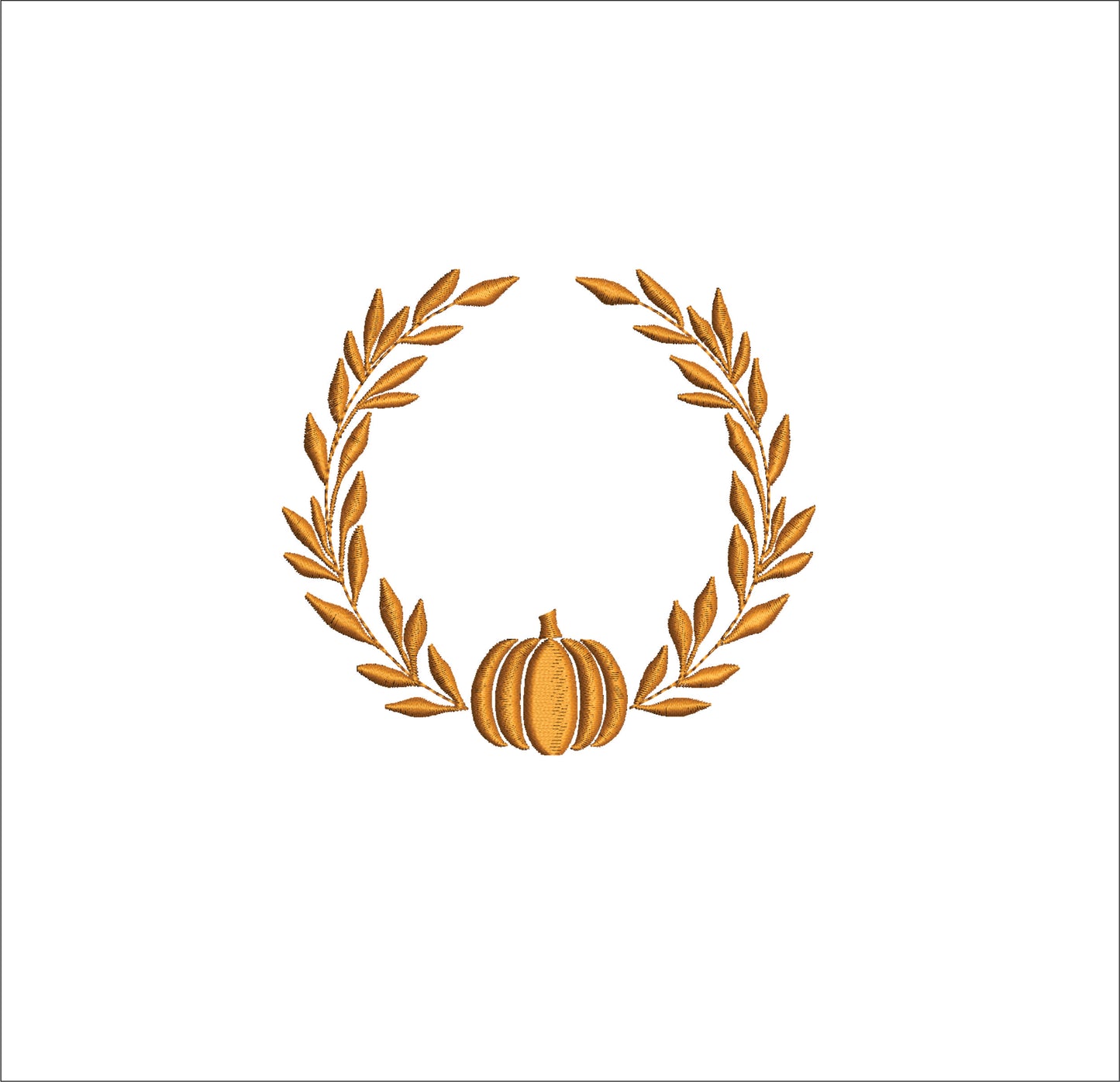 Pumpkin Fall Wreath Digital Machine Embroidery File Download- 5 sizes