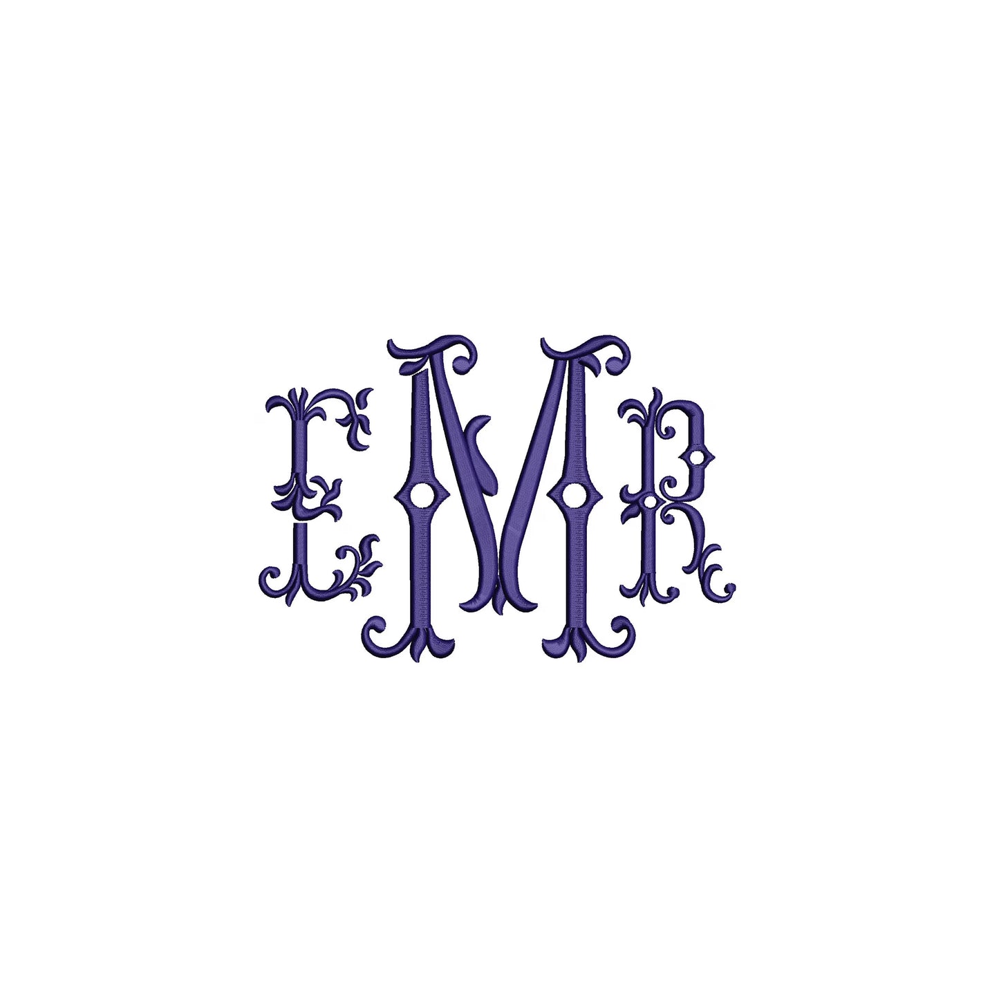 EMBROIDERY FONTS- Fishtail Victorian Font Digital Machine Embroidery File- Download- 2 SIZES