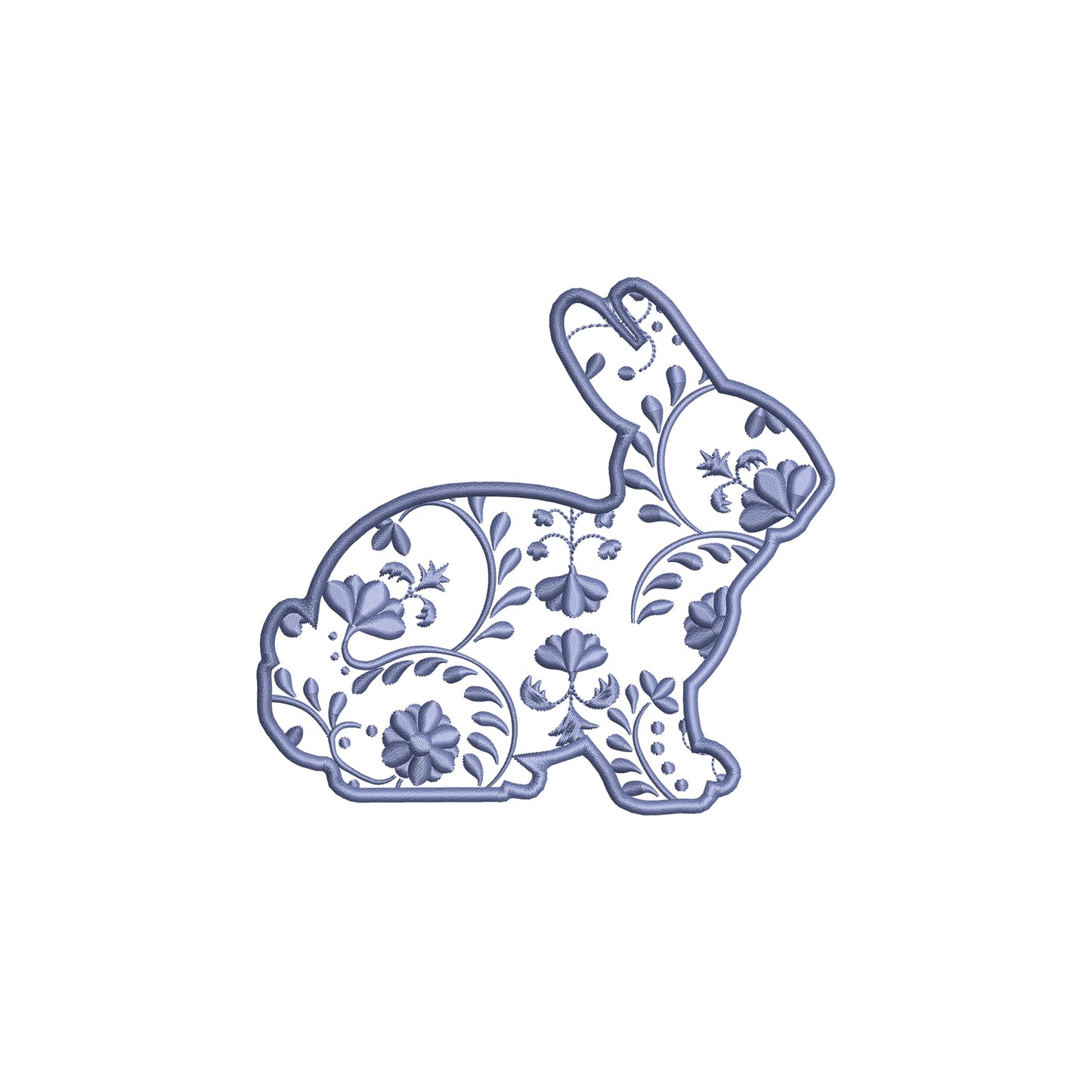 Chinoiserie Pattern Easter Bunny Digital Machine Embroidery File- Baby Lee Digital Design-Instant Download- 5 SIZES-HUS, SEW, XXX, DST, DGT, VP3, JEF, PES, EXP, and PCS.