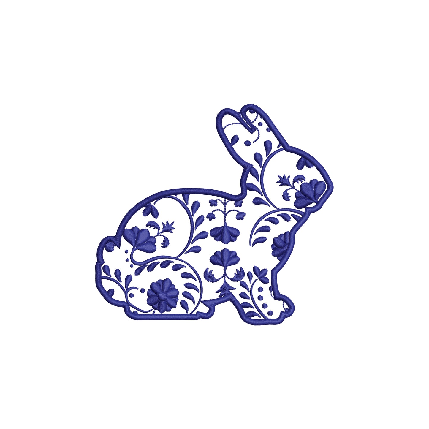 Chinoiserie Pattern Easter Bunny Digital Machine Embroidery File- Baby Lee Digital Design-Instant Download- 5 SIZES-HUS, SEW, XXX, DST, DGT, VP3, JEF, PES, EXP, and PCS.