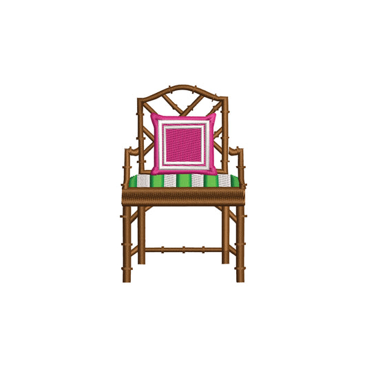 Chinoiserie Decor Chair Machine Embroidery File- Baby Lee Embroidery Design-Download- 3 SIZES