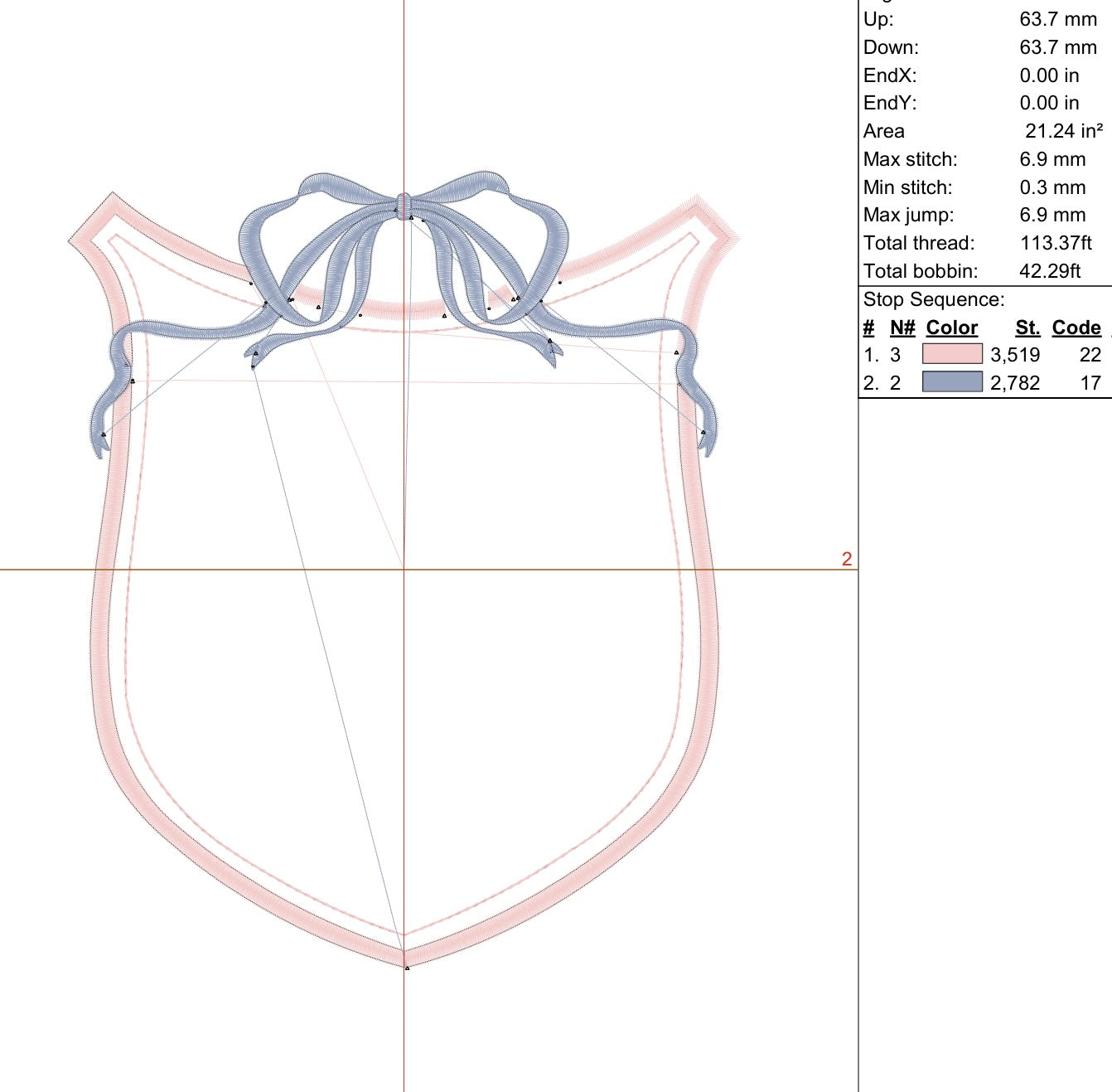 Vintage Crest with Flowy Bow Digital Machine Embroidery File- Instant Download- Baby Lee Digital Design-5 SIZES-DST, PES, JAN, JEF, EXP, SEW, ART, PES, VP3, HUS, PCS, XXX, PEC