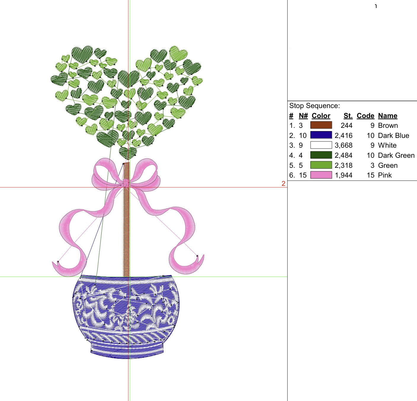 Chinoiserie Valentine's Heart Boxwood Topiary Pot   - Digital Machine Embroidery File- Baby Lee Digital Design-Instant Download- 5 SIZES-DST, PES, JAN, JEF, EXP, SEW, ART, PES, VP3, HUS, PCS, XXX, PEC