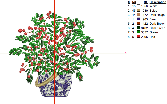 Chinoiserie Christmas Arrangements with berries- Digital Machine Embroidery File- Baby Lee Digital Design- 2 SIZES-DST, PES, JAN, JEF, EXP, SEW, ART, PES, VP3, HUS, PCS, XXX, PEC