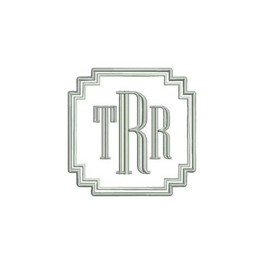 Minimalist Art Deco Double Frame Digital Machine Embroidery File- Instant Download- Baby Lee Digital Design-5 SIZES