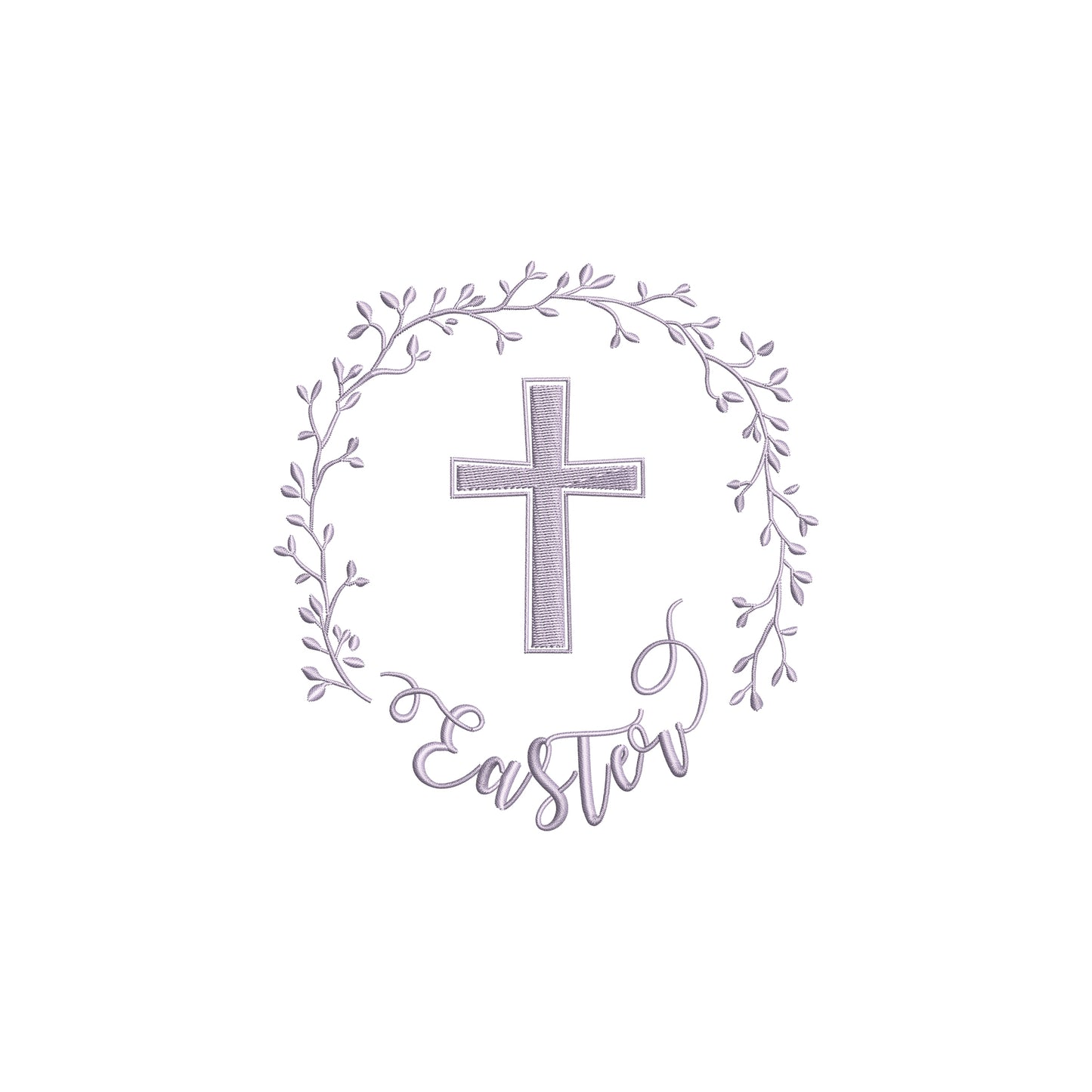 Easter Wreath with Cross Digital Machine Embroidery Digital File- Baby Lee Embroidery Design-4 SIZES-DST, JAN, JEF, SEW, EXP, ART, PES, VP3, HUS, PCS, XXX, DGT, and PEC.