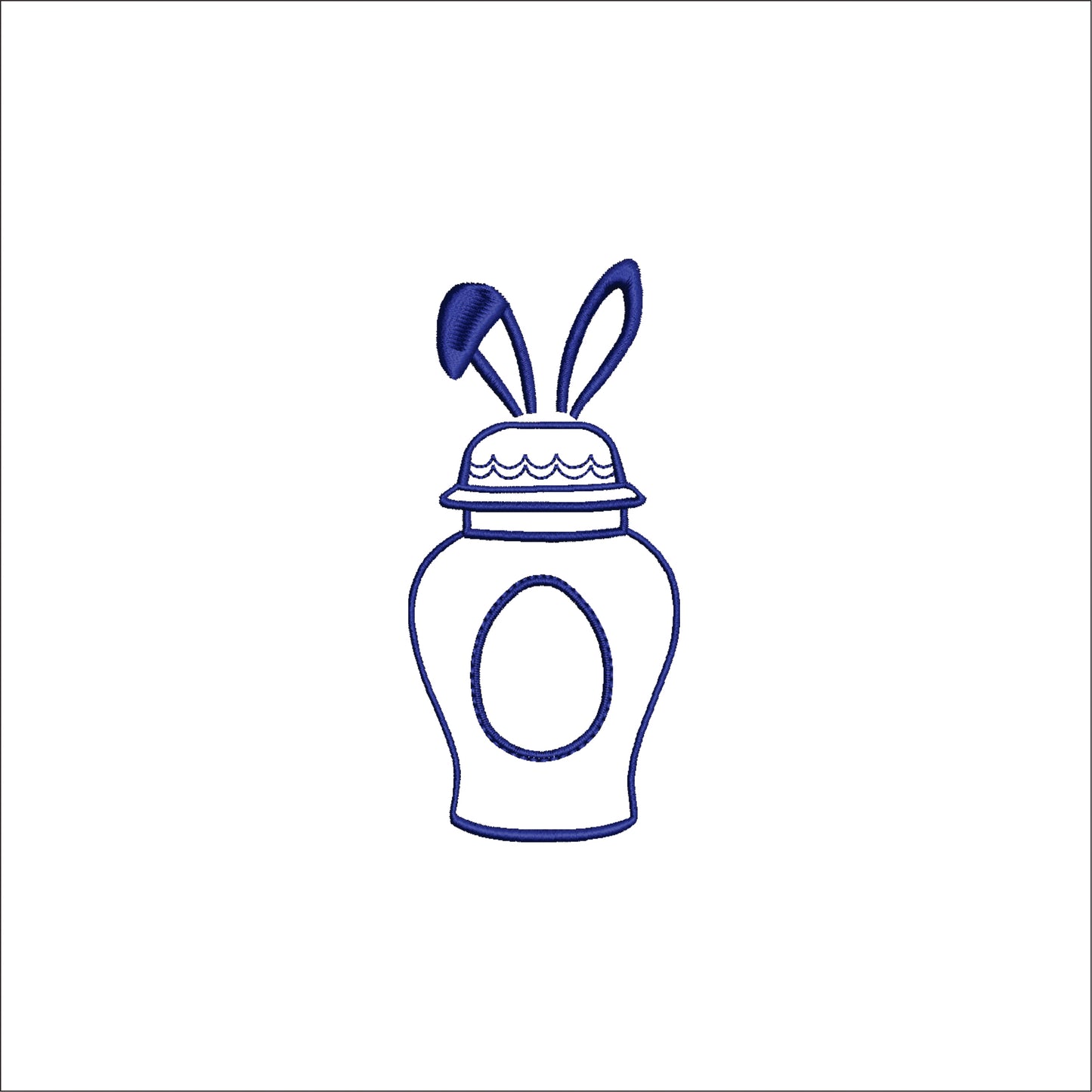 EASTER BUNNY Ginger Jar Digital Embroidery File Instant Download- Baby Lee Digital Designs- 4 SIZES-DST, PES, JAN, JEF, EXP, SEW, ART, PES, VP3, HUS, PCS, XXX, PEC