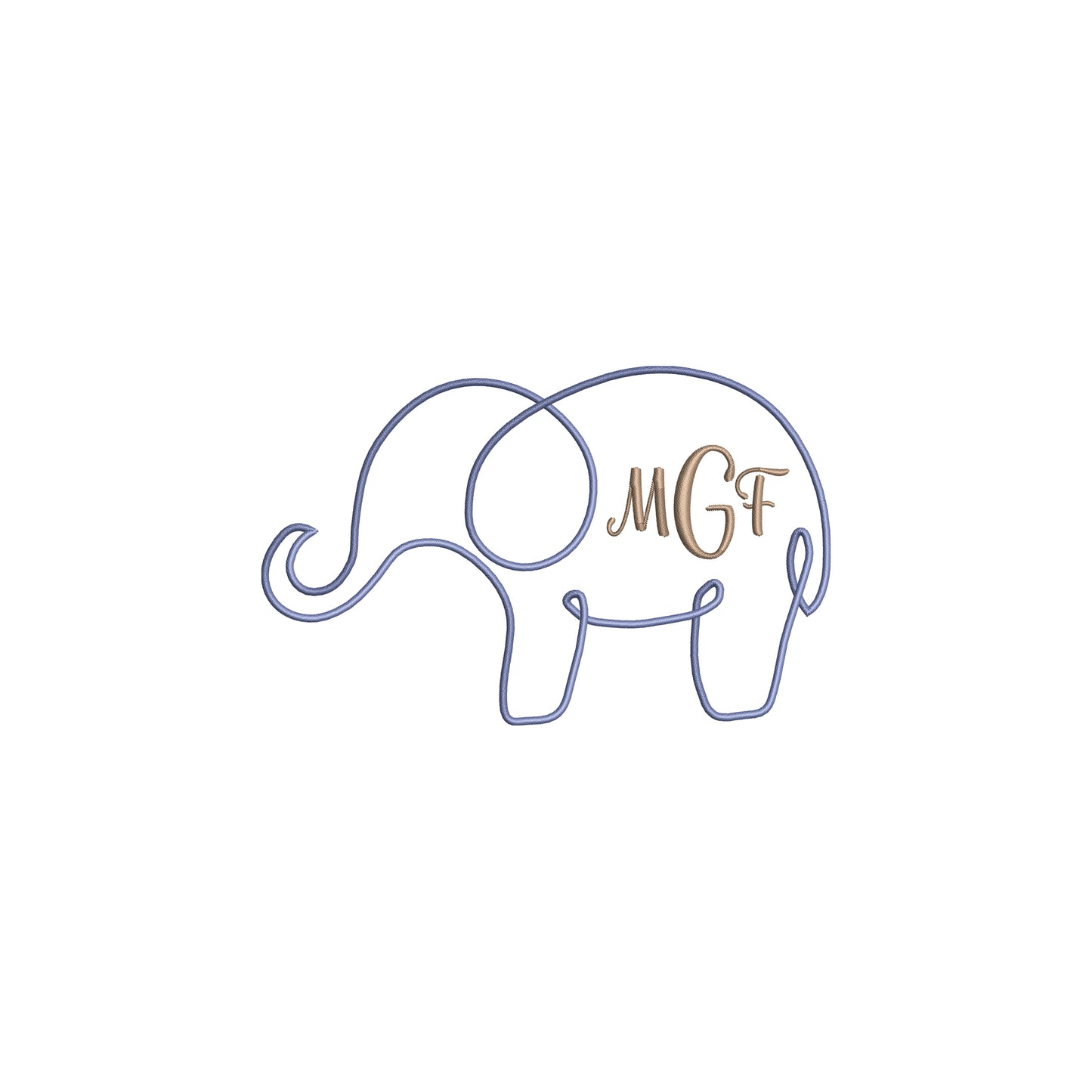 Minimal Elephant Outline Digital Machine Embroidery File- Baby Lee Digital Design-5 SIZE- DST, PES, JAN, JEF, EXP, SEW, ART, PES, VP3, HUS, PCS, XXX, PEC