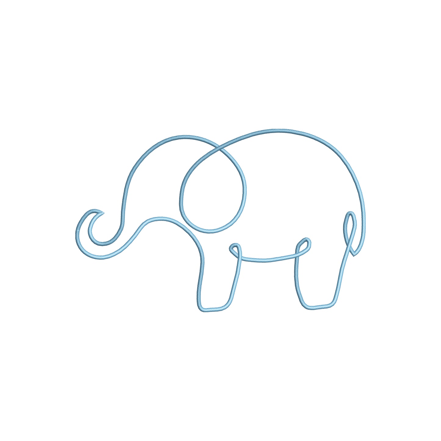 Minimal Elephant Outline Digital Machine Embroidery File- Baby Lee Digital Design-5 SIZE- DST, PES, JAN, JEF, EXP, SEW, ART, PES, VP3, HUS, PCS, XXX, PEC