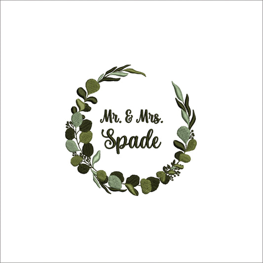 Laurel and Eucalyptus Wreath Digital Machine Embroidery File- Download- 6 SIZES