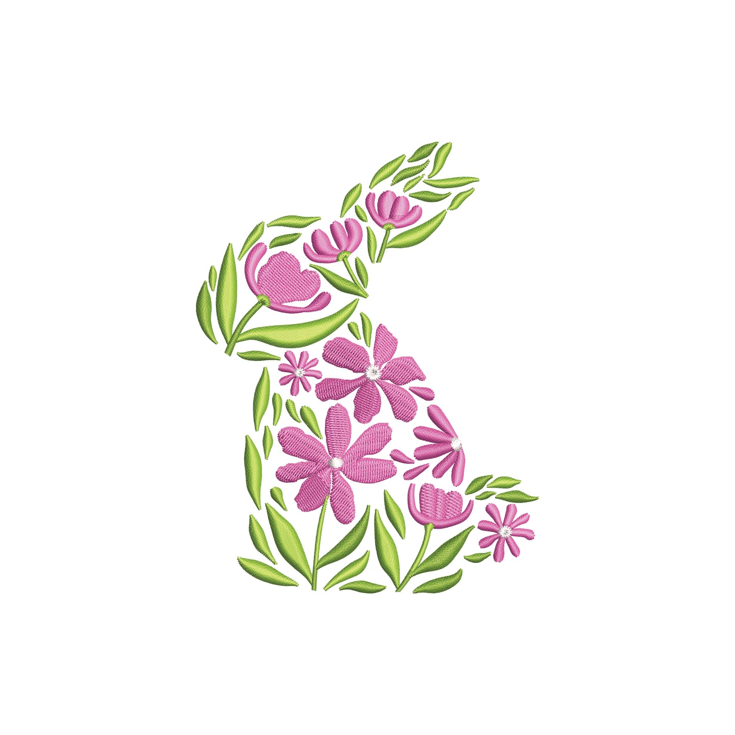 Easter Floral Bunny Shape Digital Machine Embroidery File- Baby Lee Embroidery Design- Instant Download- 5 SIZES-DST, PES, JAN, JEF, EXP, SEW, ART, PES, VP3, HUS, PCS, XXX, PEC