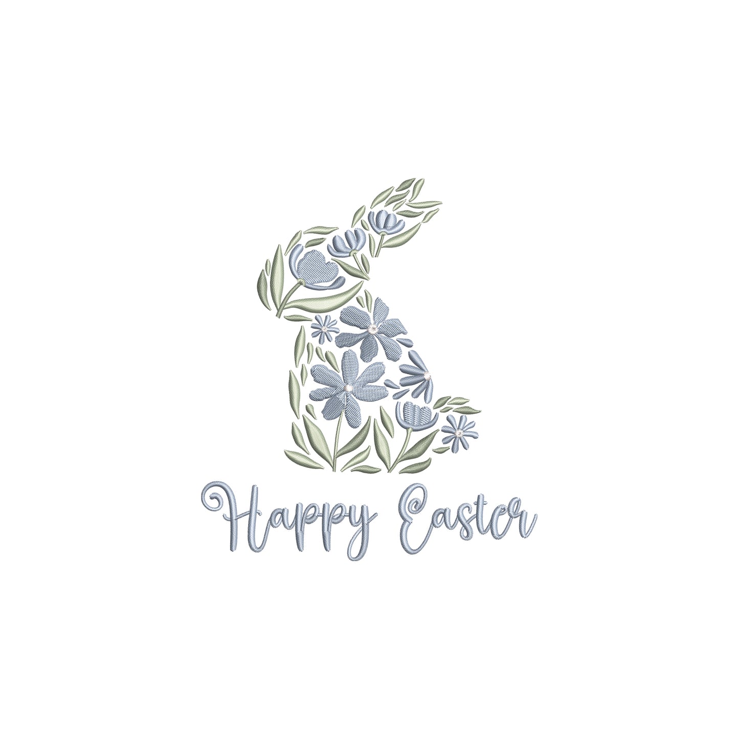 Easter Floral Bunny Shape Digital Machine Embroidery File- Baby Lee Embroidery Design- Instant Download- 5 SIZES-DST, PES, JAN, JEF, EXP, SEW, ART, PES, VP3, HUS, PCS, XXX, PEC