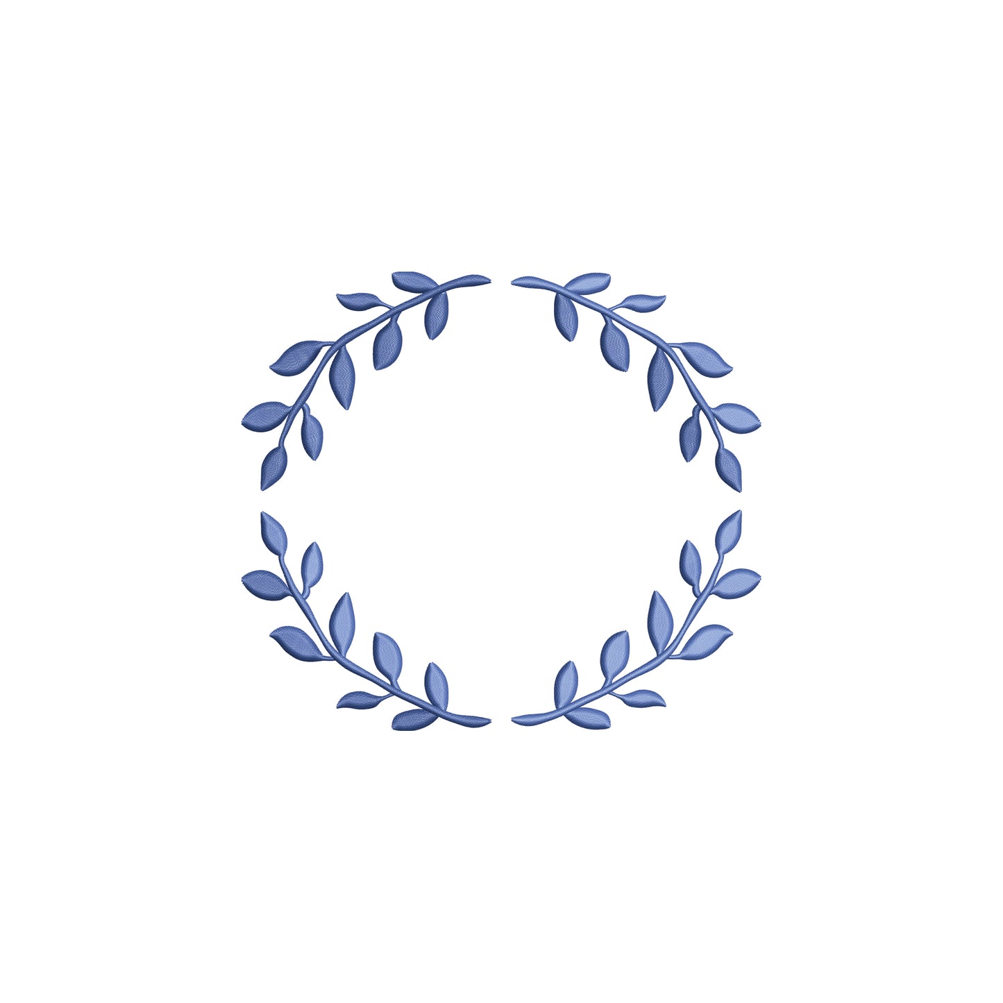 Minimal Leaf Frame Wreath Digital Machine Embroidery File- Download- 5 SIZES