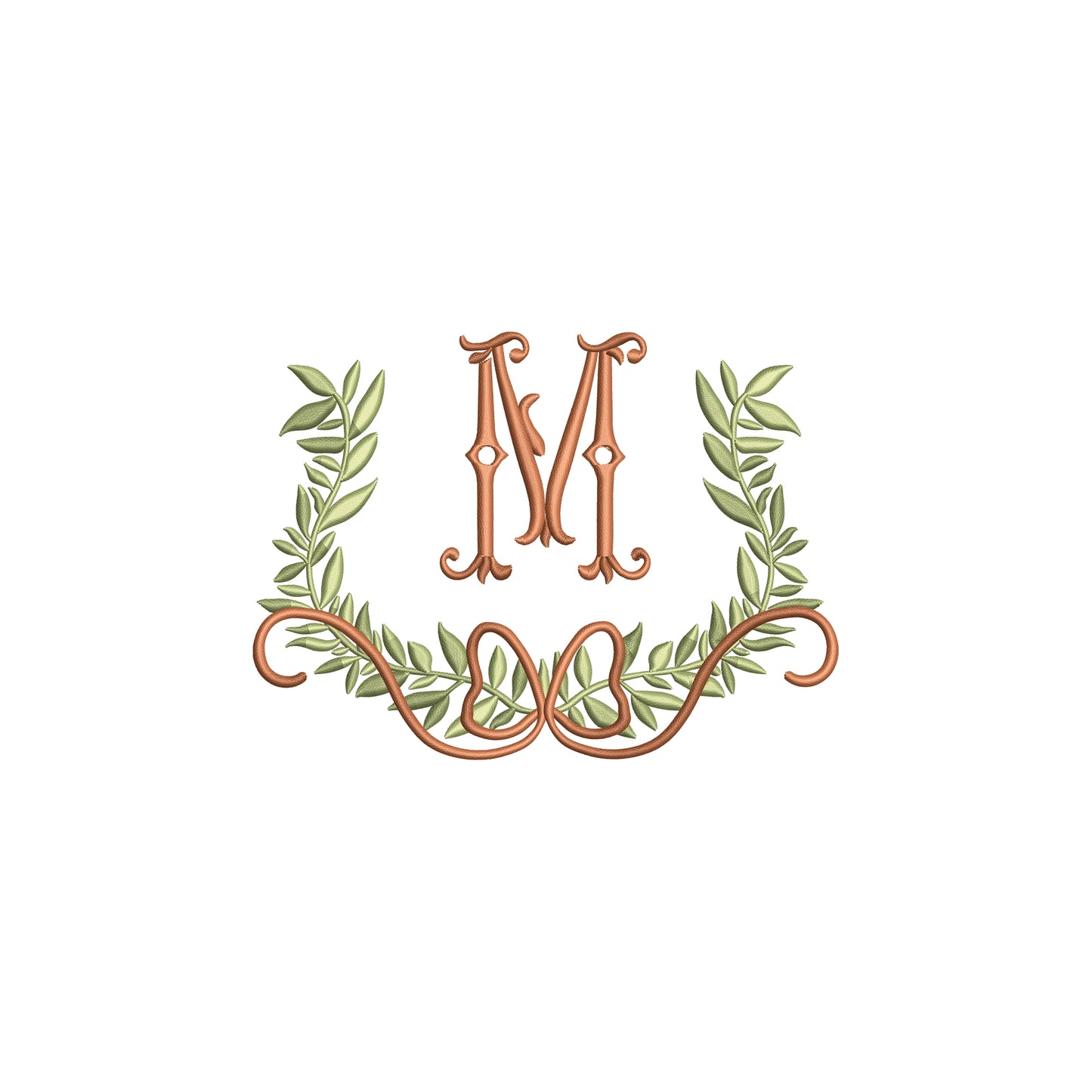 Floral Garland with Flowy Bow for Monogram- Digital Machine Embroidery File- Baby Lee Digital Design-5 SIZE-DST, PES, JAN, JEF, EXP, SEW, ART, PES, VP3, HUS, PCS, XXX, PEC