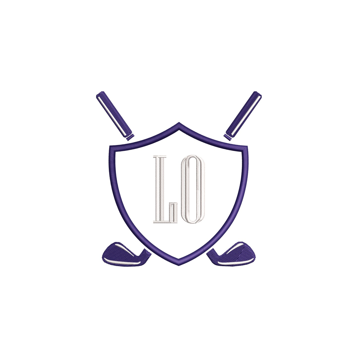 Classic Golf Crest Digital Machine Embroidery File- Baby Lee Digital Design-5 SIZE- DST, PES, JAN, JEF, EXP, SEW, ART, PES, VP3, HUS, PCS, XXX, PEC
