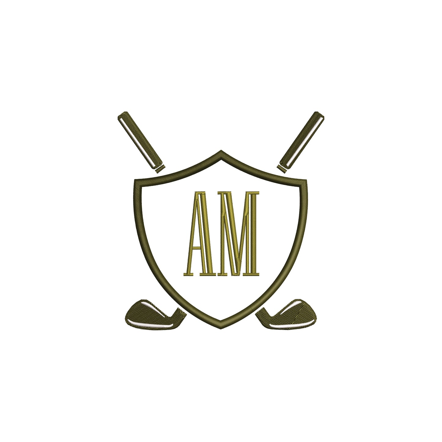 Classic Golf Crest Digital Machine Embroidery File- Baby Lee Digital Design-5 SIZE- DST, PES, JAN, JEF, EXP, SEW, ART, PES, VP3, HUS, PCS, XXX, PEC