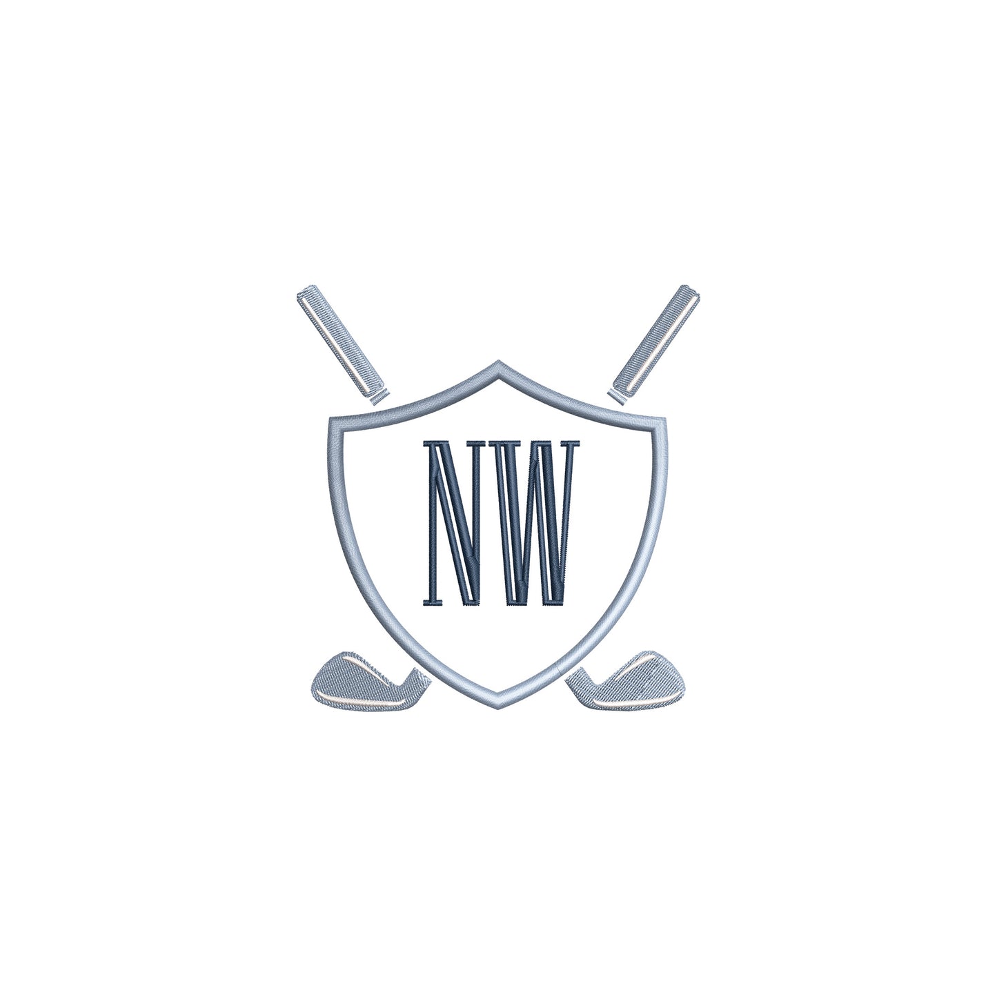 Classic Golf Crest Digital Machine Embroidery File- Baby Lee Digital Design-5 SIZE- DST, PES, JAN, JEF, EXP, SEW, ART, PES, VP3, HUS, PCS, XXX, PEC