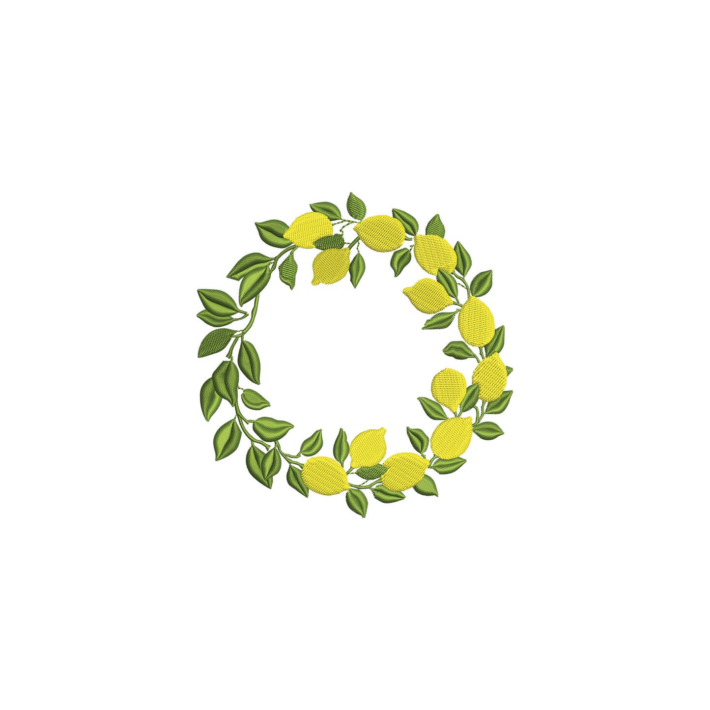 Lemon Wreath for Spring Digital Machine Embroidery File- Instant Download- Baby Lee Digital Design-5 SIZE- DST, PES, JAN, JEF, EXP, SEW, ART, PES, VP3, HUS, PCS, XXX, PEC